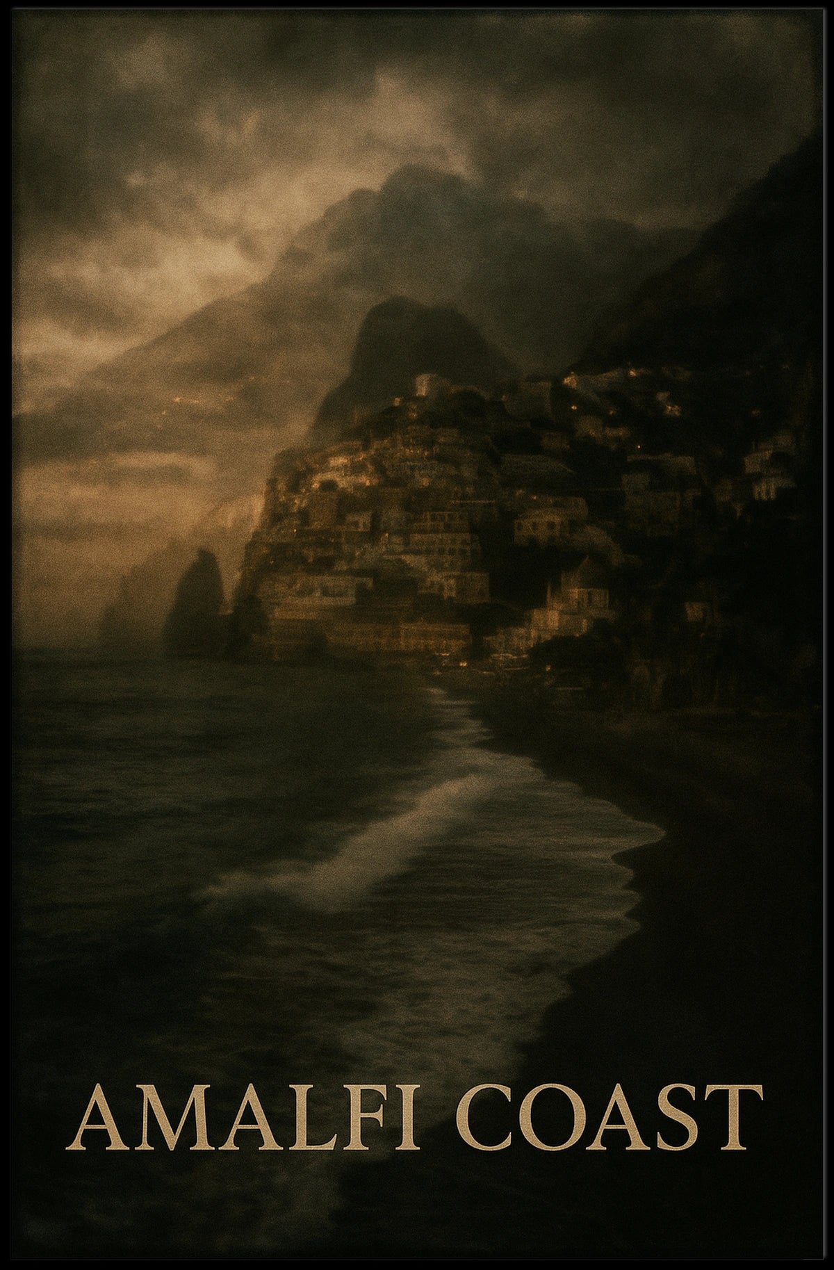 Amalfi Coast Poster Wall Art 18x24 Cliffside Mediterranean