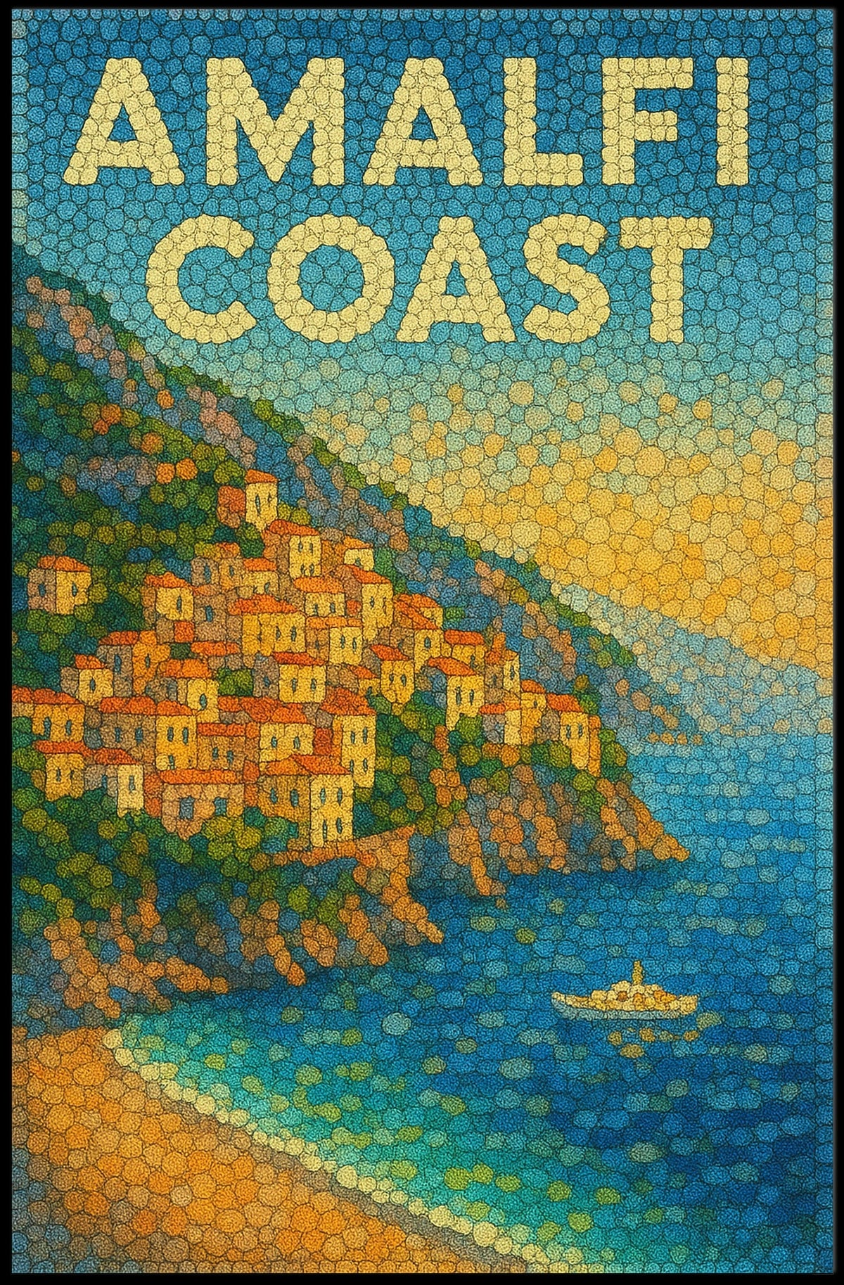 Amalfi Coast Poster Wall Art For Coastal Home Decor