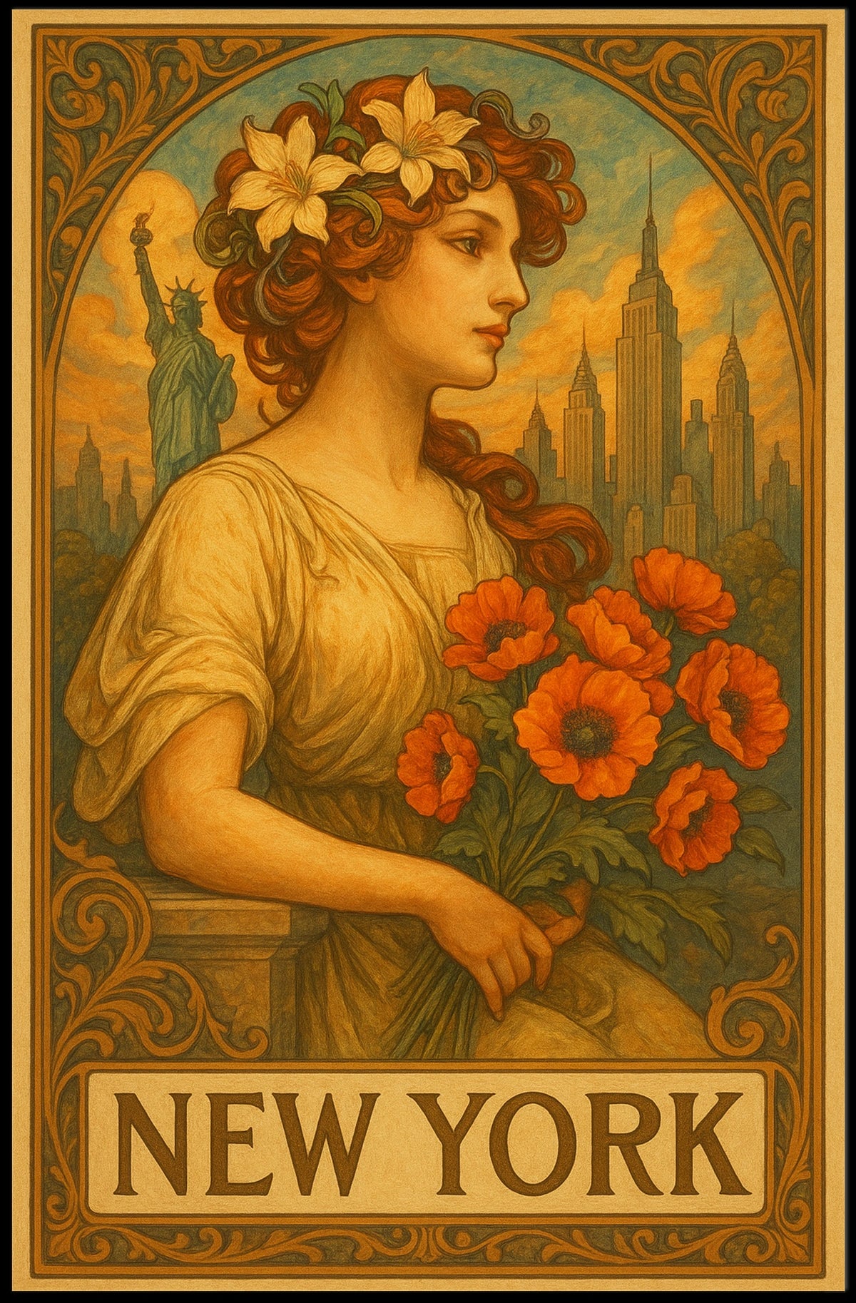 New York Art Nouveau Poster