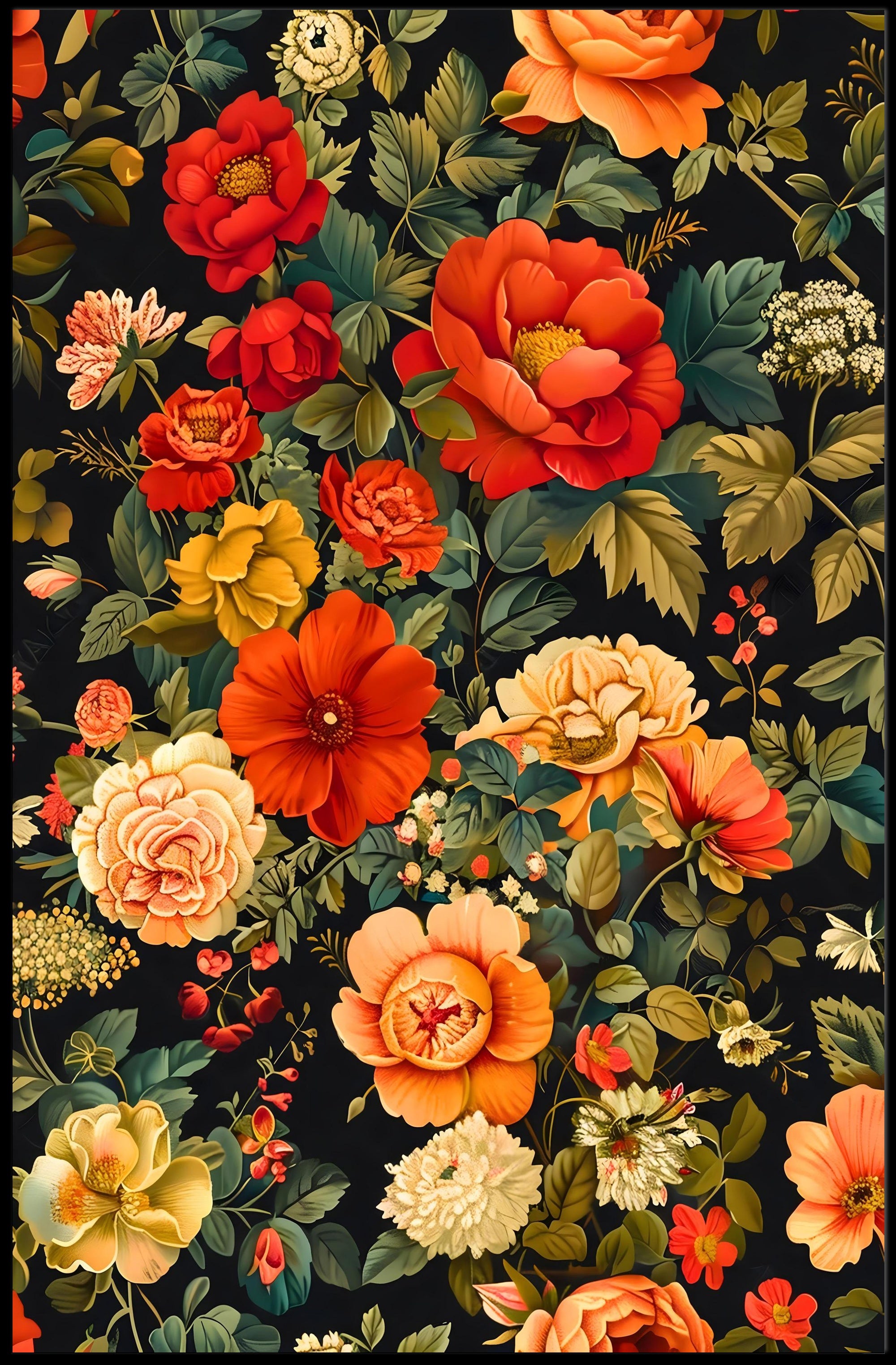 Vibrant Floral Symphony Wall Art Print