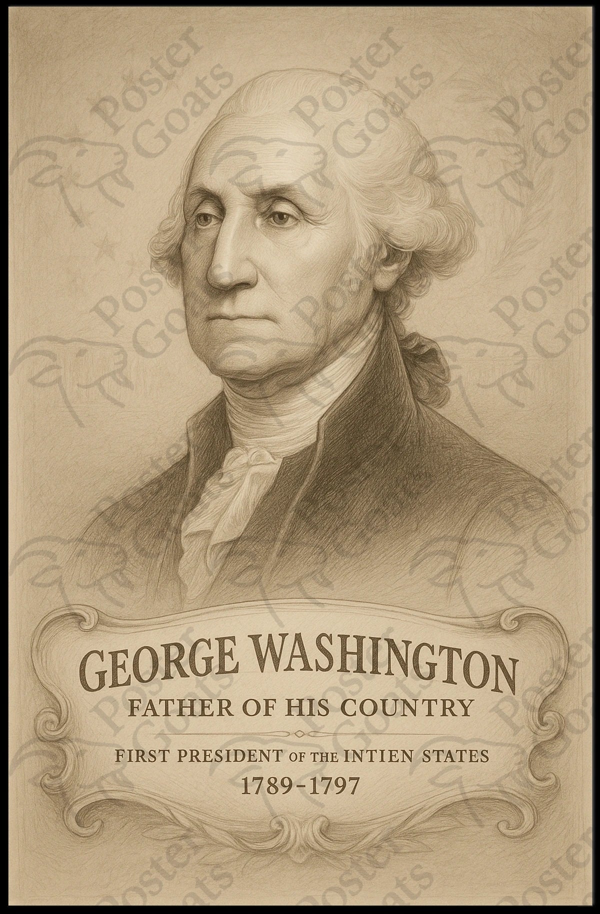 Classic American Leader Portrait in Historical or Presidential Poster