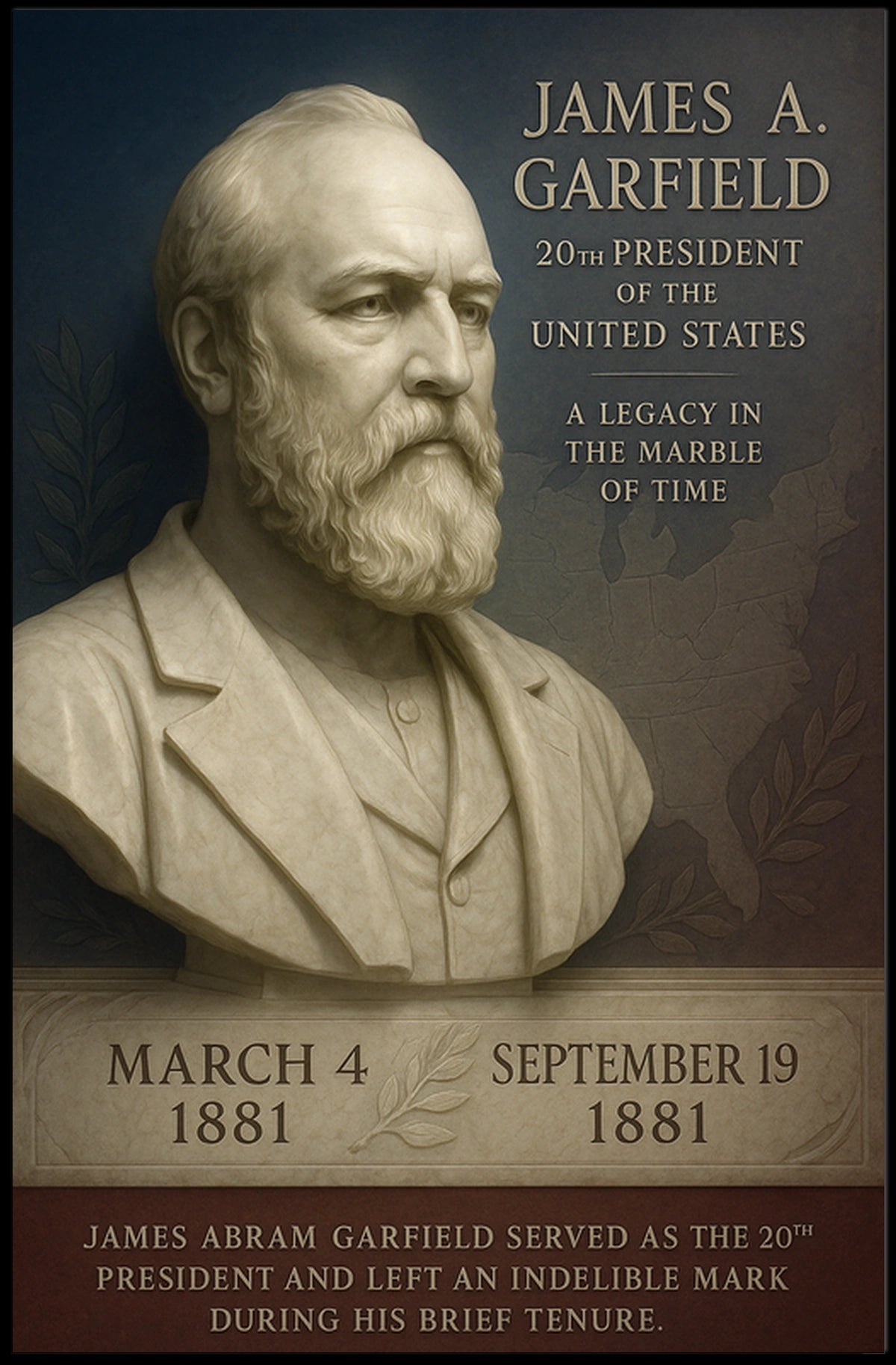 James A. Garfield 20th President Poster