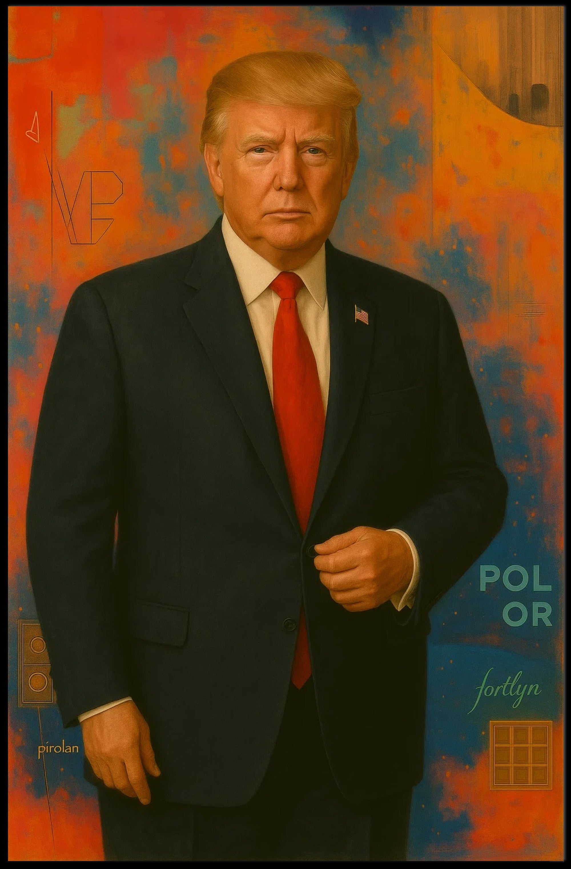 Formal Man Artistic Design: Political or Propaganda Poster
