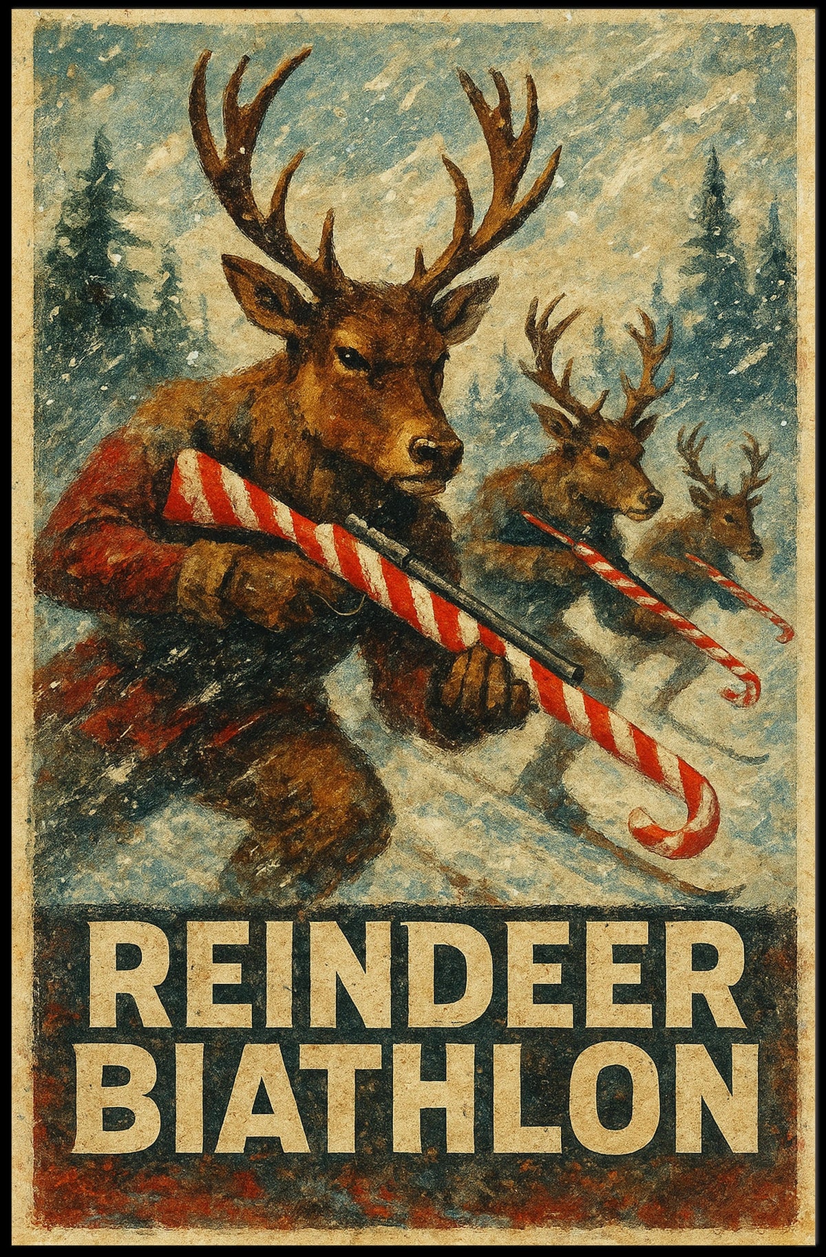 Reindeer Biathlon Poster