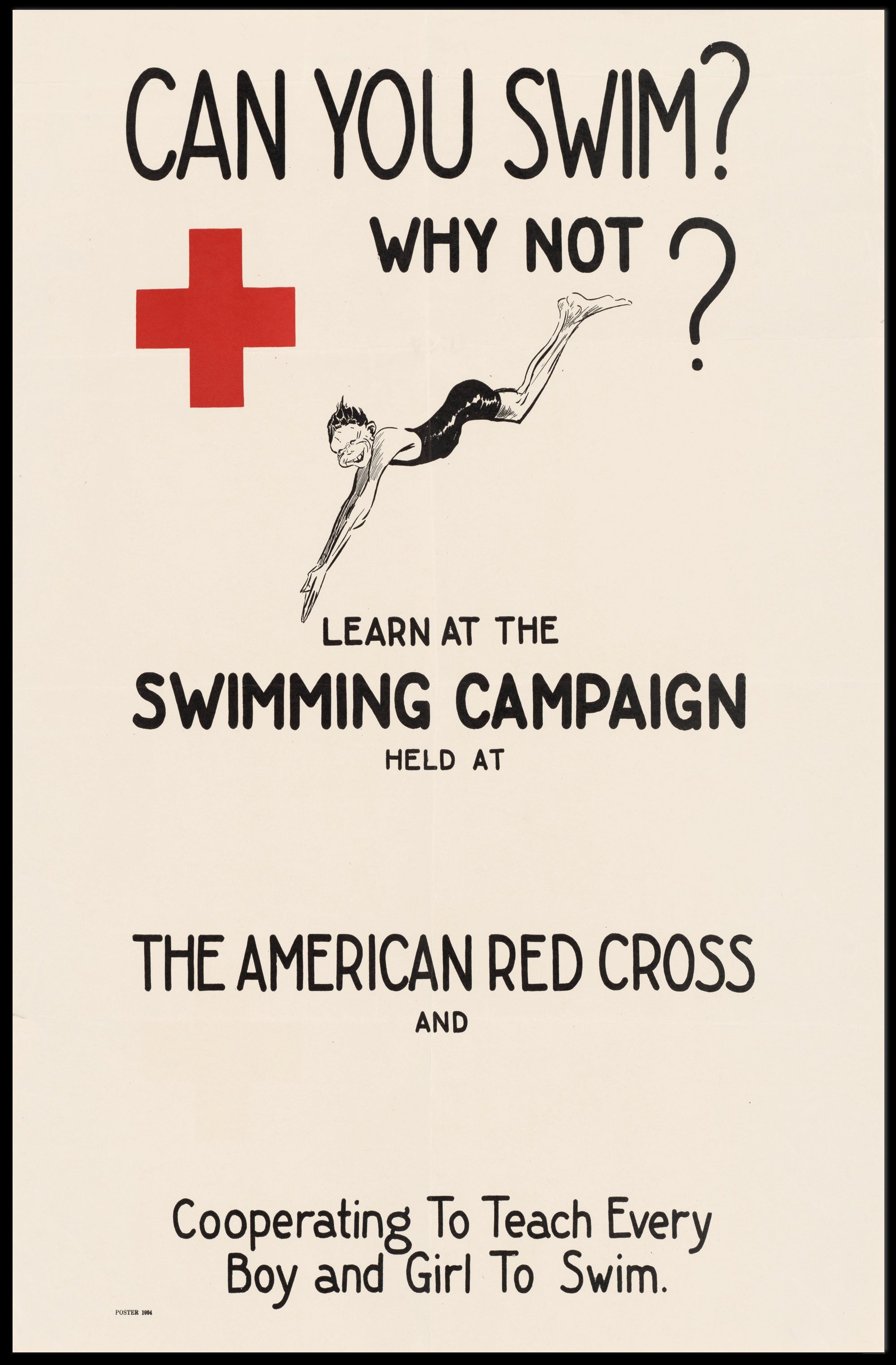 American Red Cross Swimming Campaign Educational or Infographic Poster PosterGoat