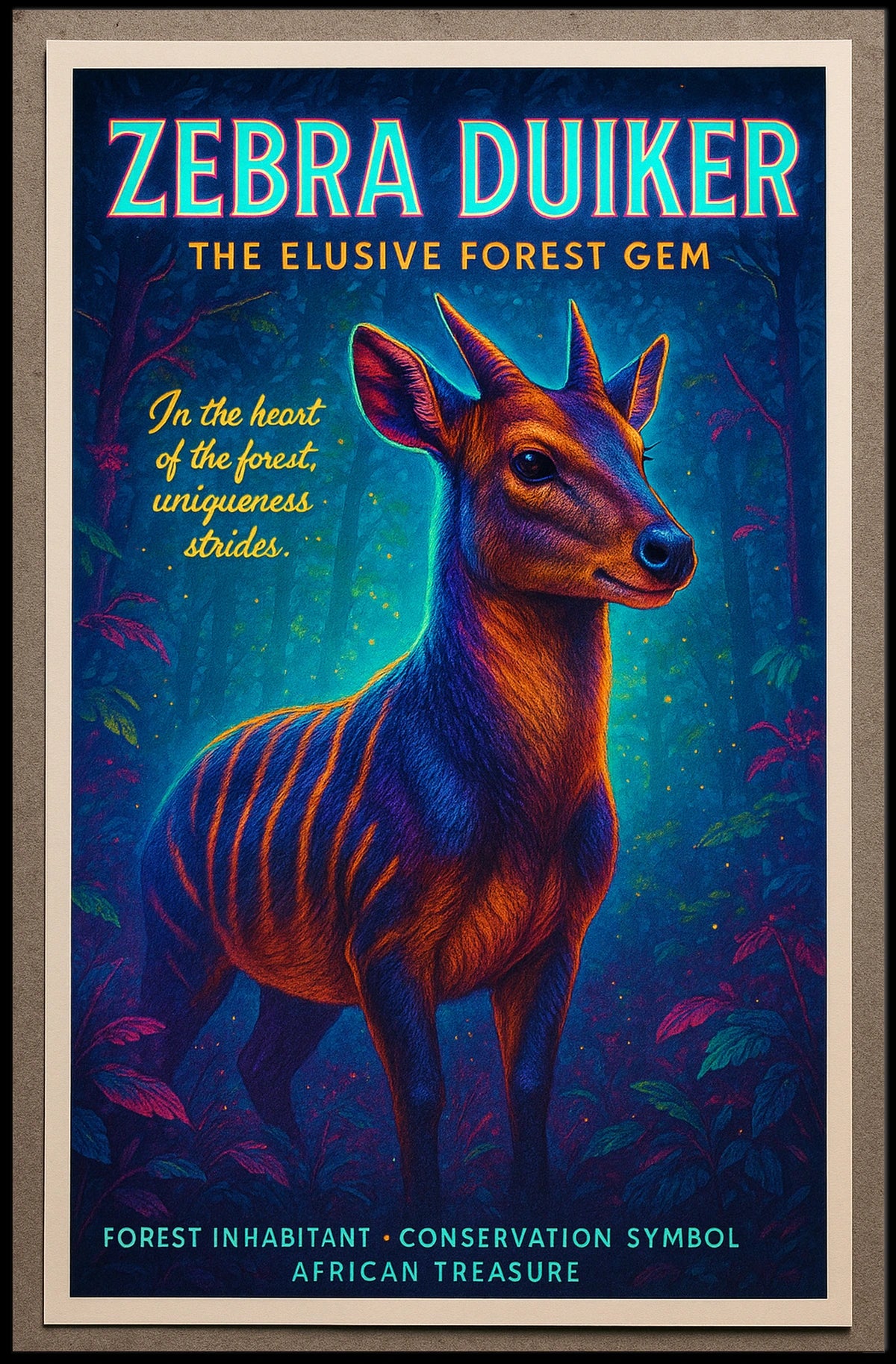 Zebra Duiker The Elusive Forest Gem Poster
