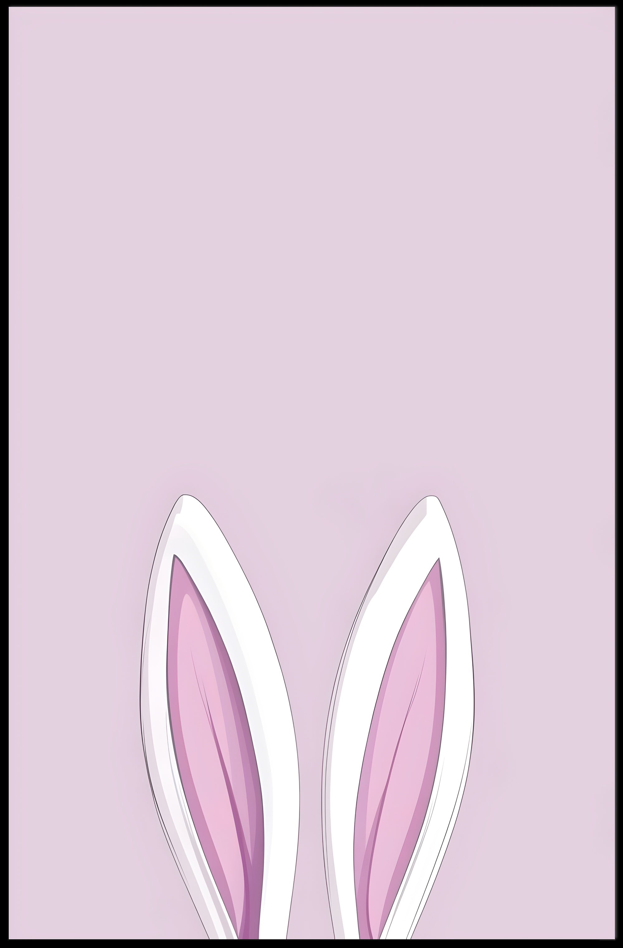 Bunny Ears Poster Minimalist Pink Nursery Wall Art
