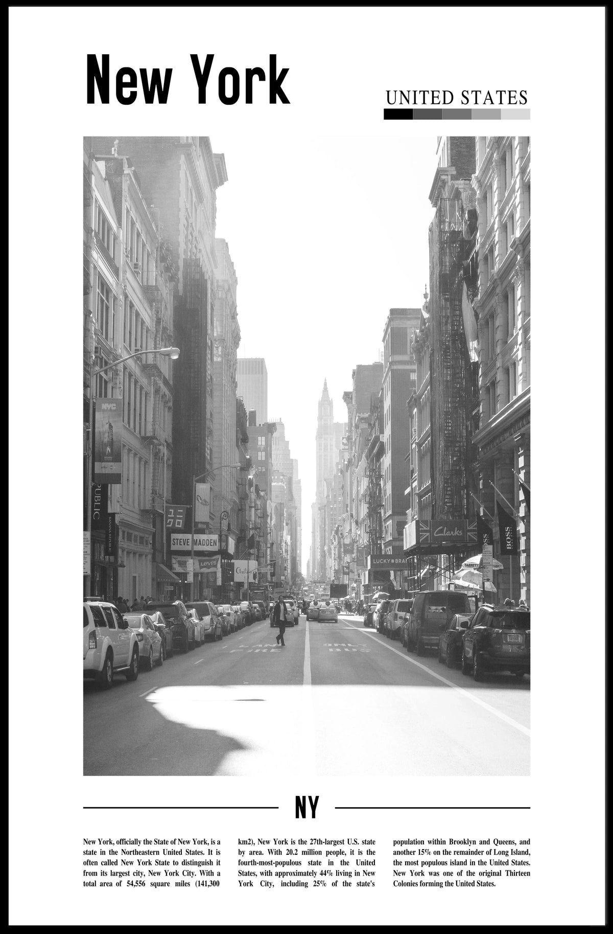 New York City Black And White Poster Modern Wall Art