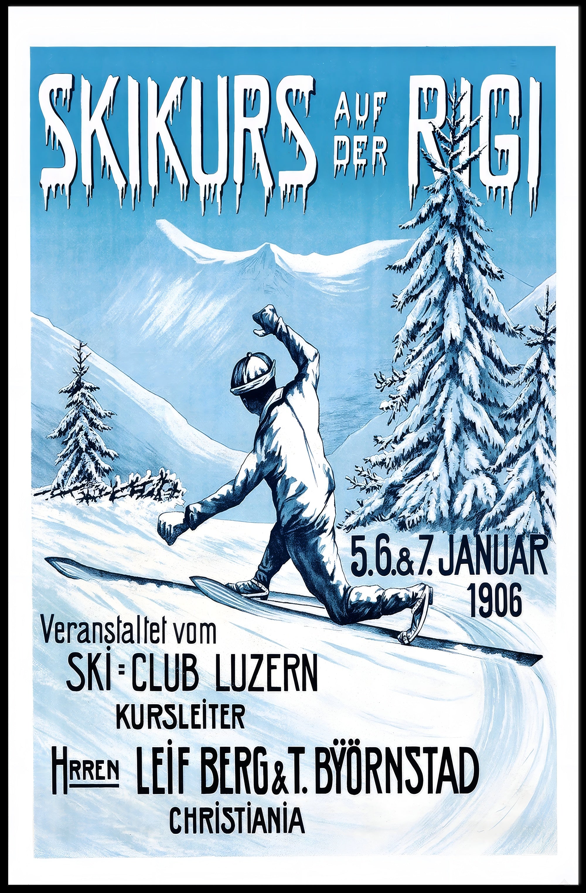 Ski Course on Mount Rigi Poster PosterGoat