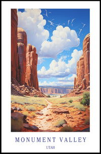Monument Valley Majestic Landscape Travel Poster PosterGoat