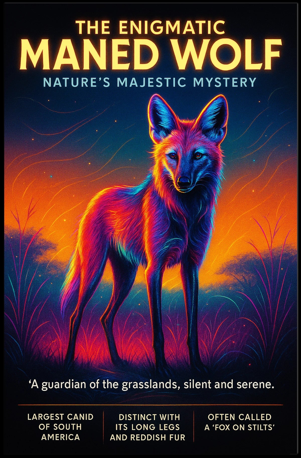 The Enigmatic Maned Wolf Poster