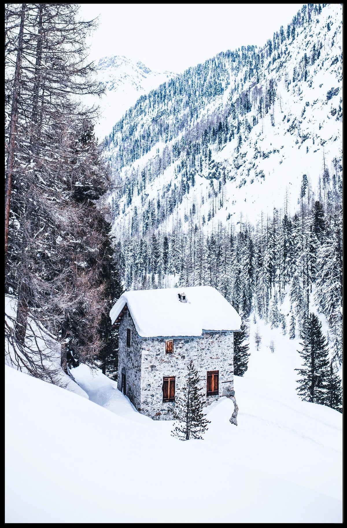 Winter Retreat in the Mountains Poster