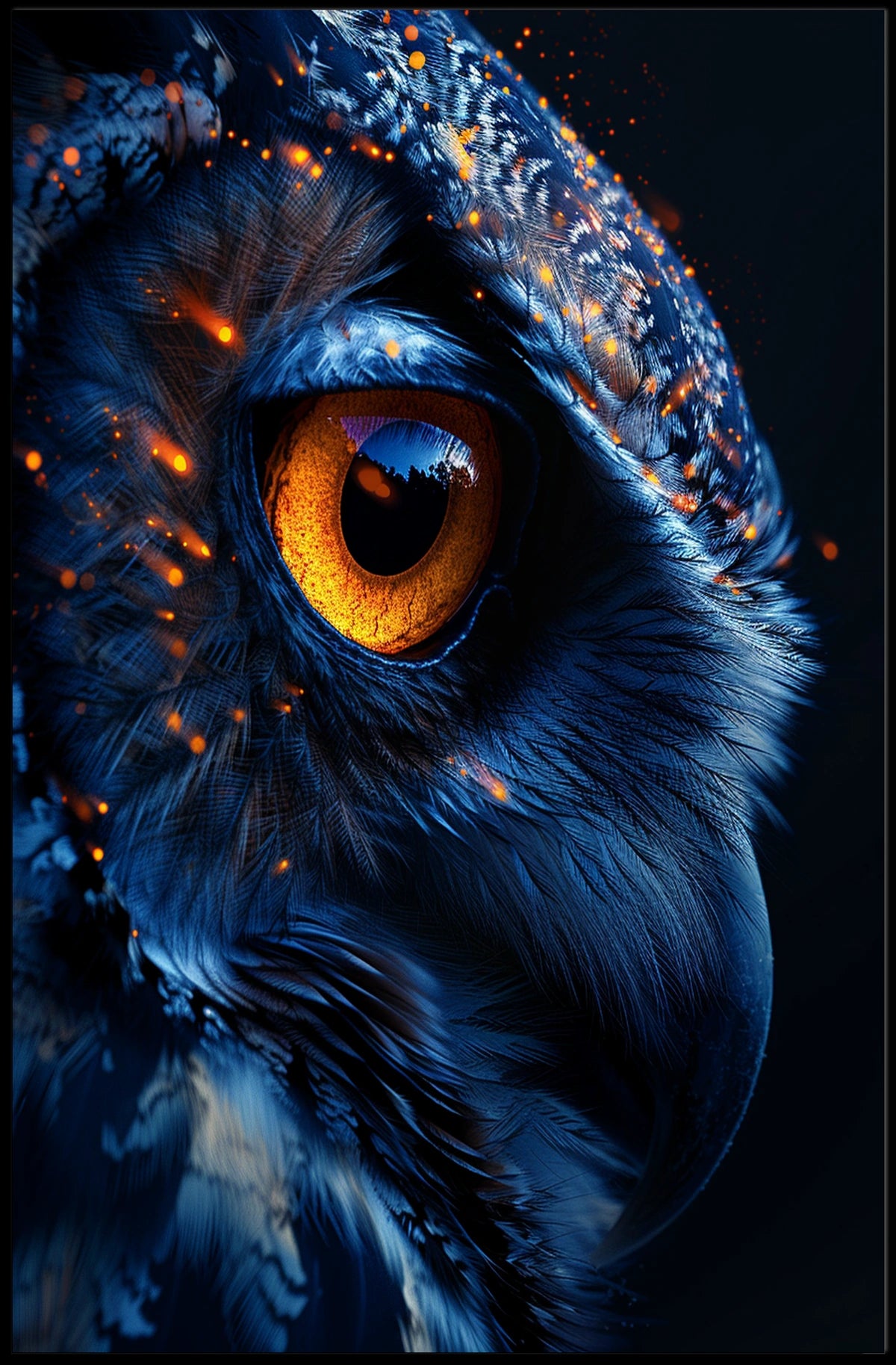 Mystical Owl Eye: Surreal Wildlife Art Poster