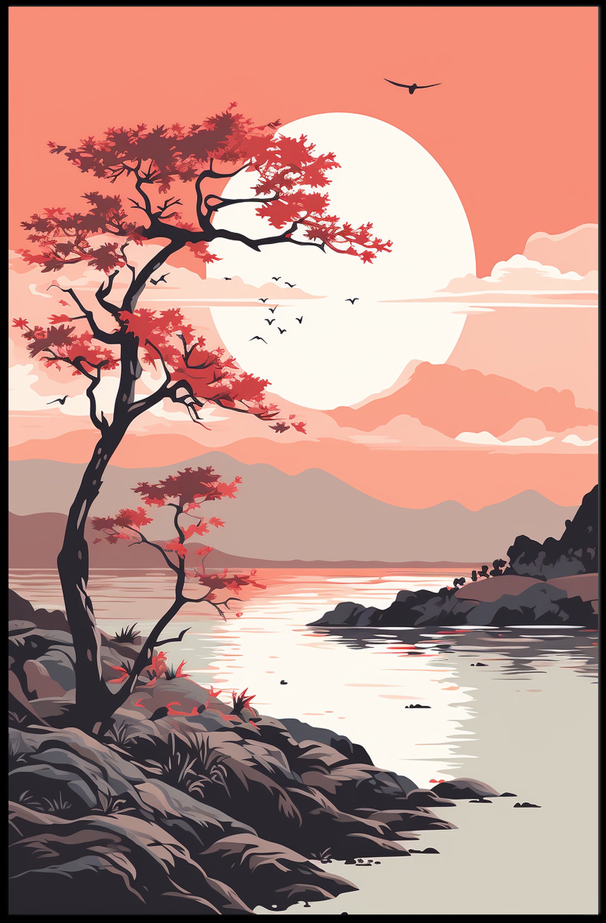 Tranquil Sunset Landscape Poster