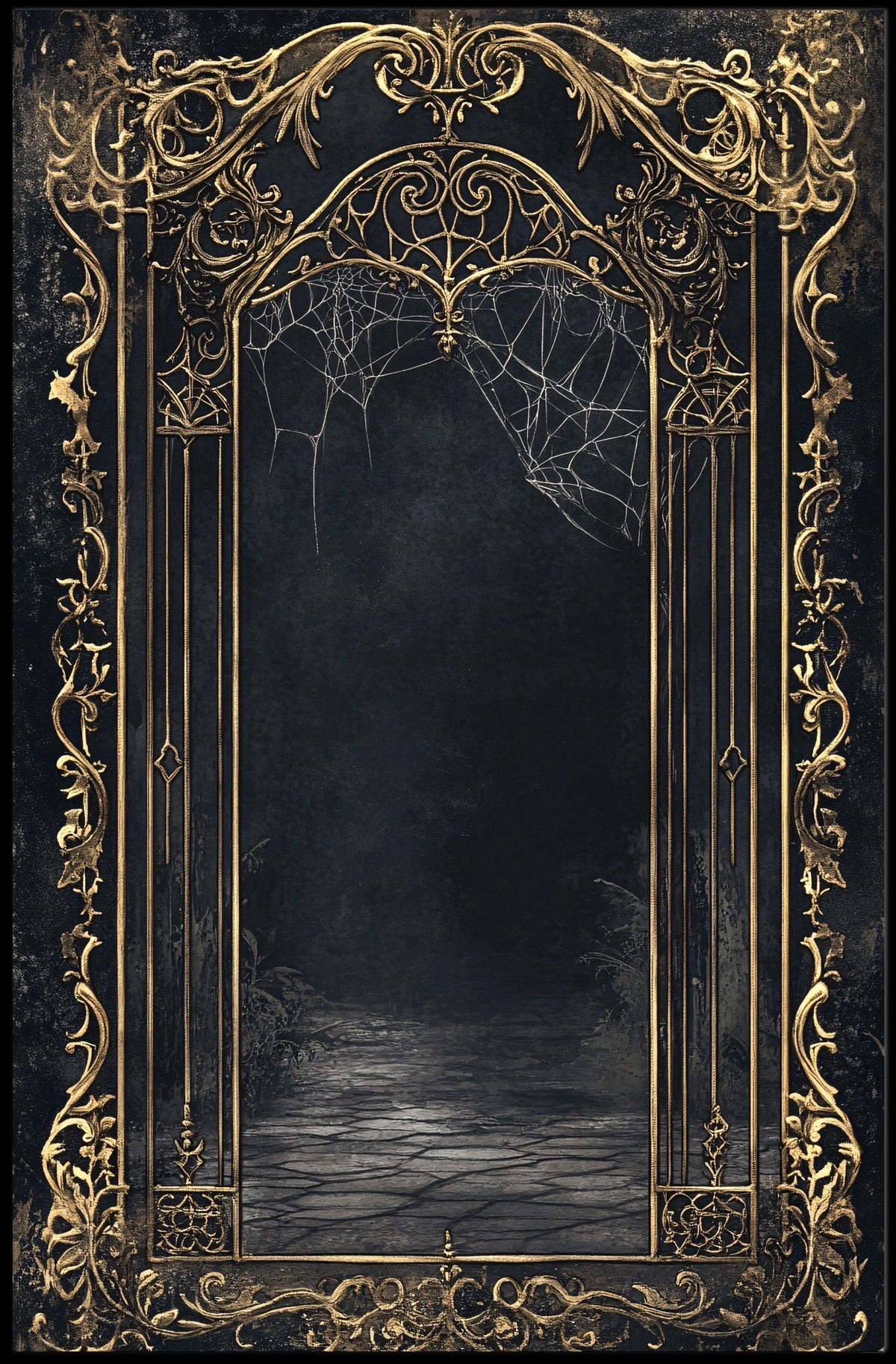 Ornate Vintage Gold Mirror Frame Artistic or Pop Culture Poster