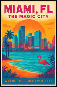 Miami, FL The Magic City Poster