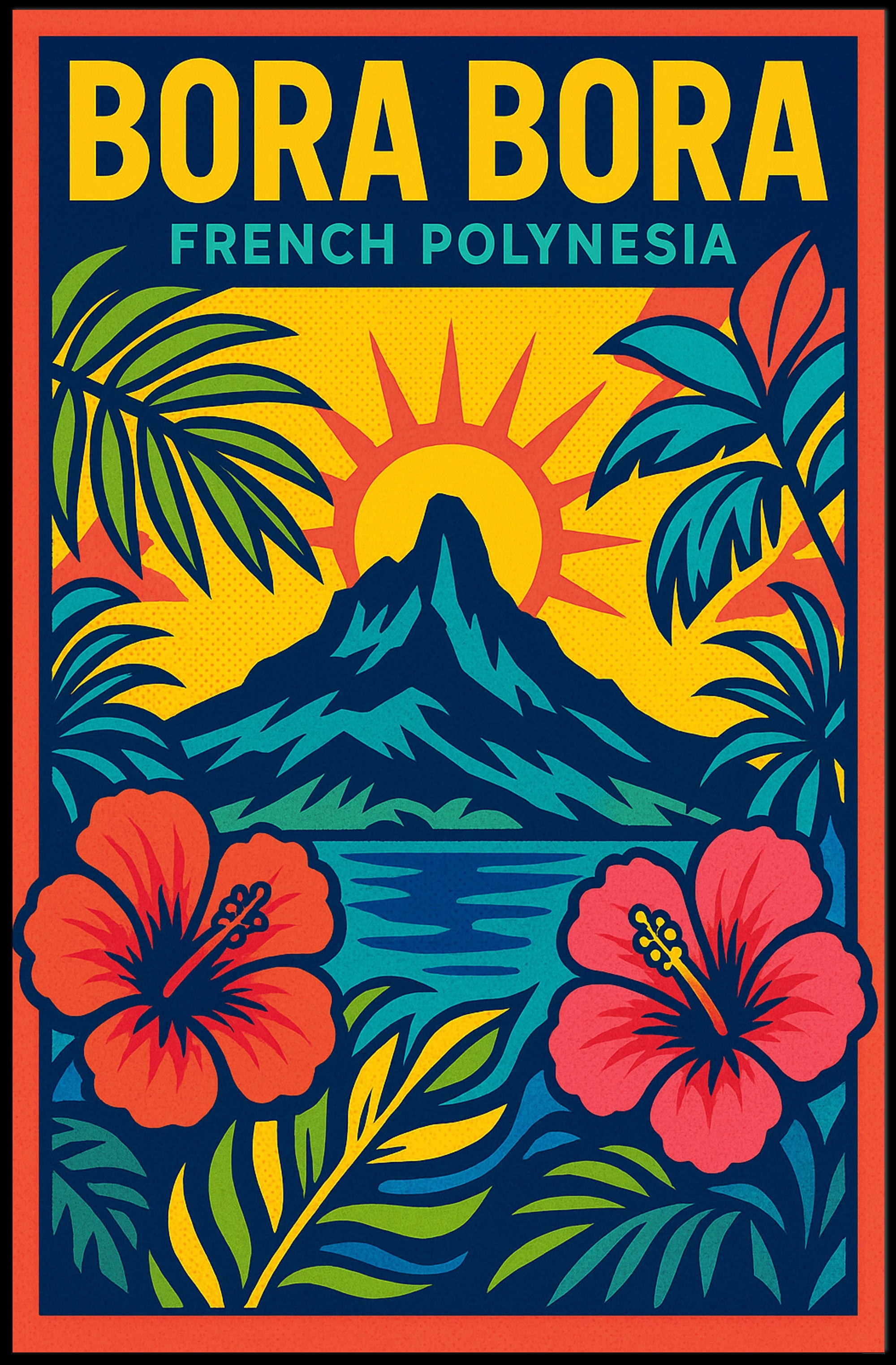 Bora Bora Tropical Adventure Vintage Travel Poster PosterGoat