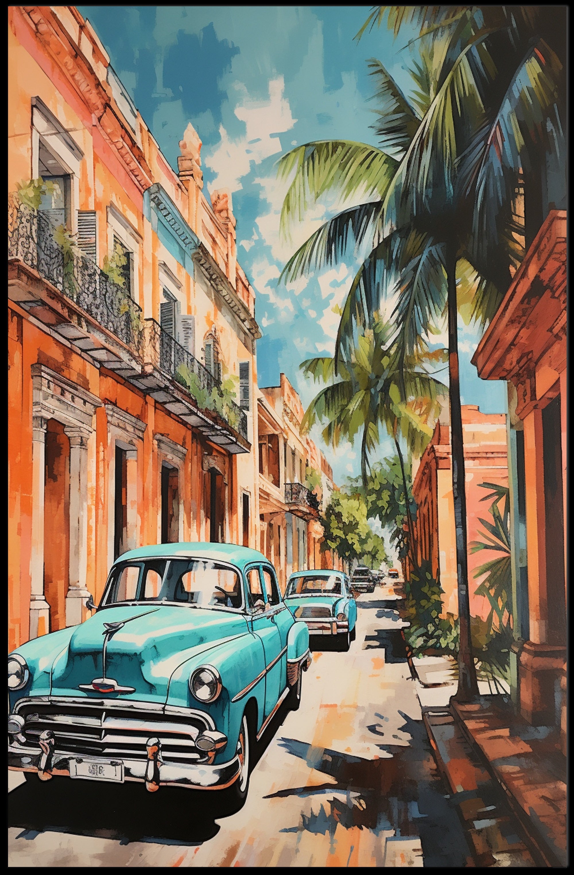 Vintage Havana Streets Vintage Poster