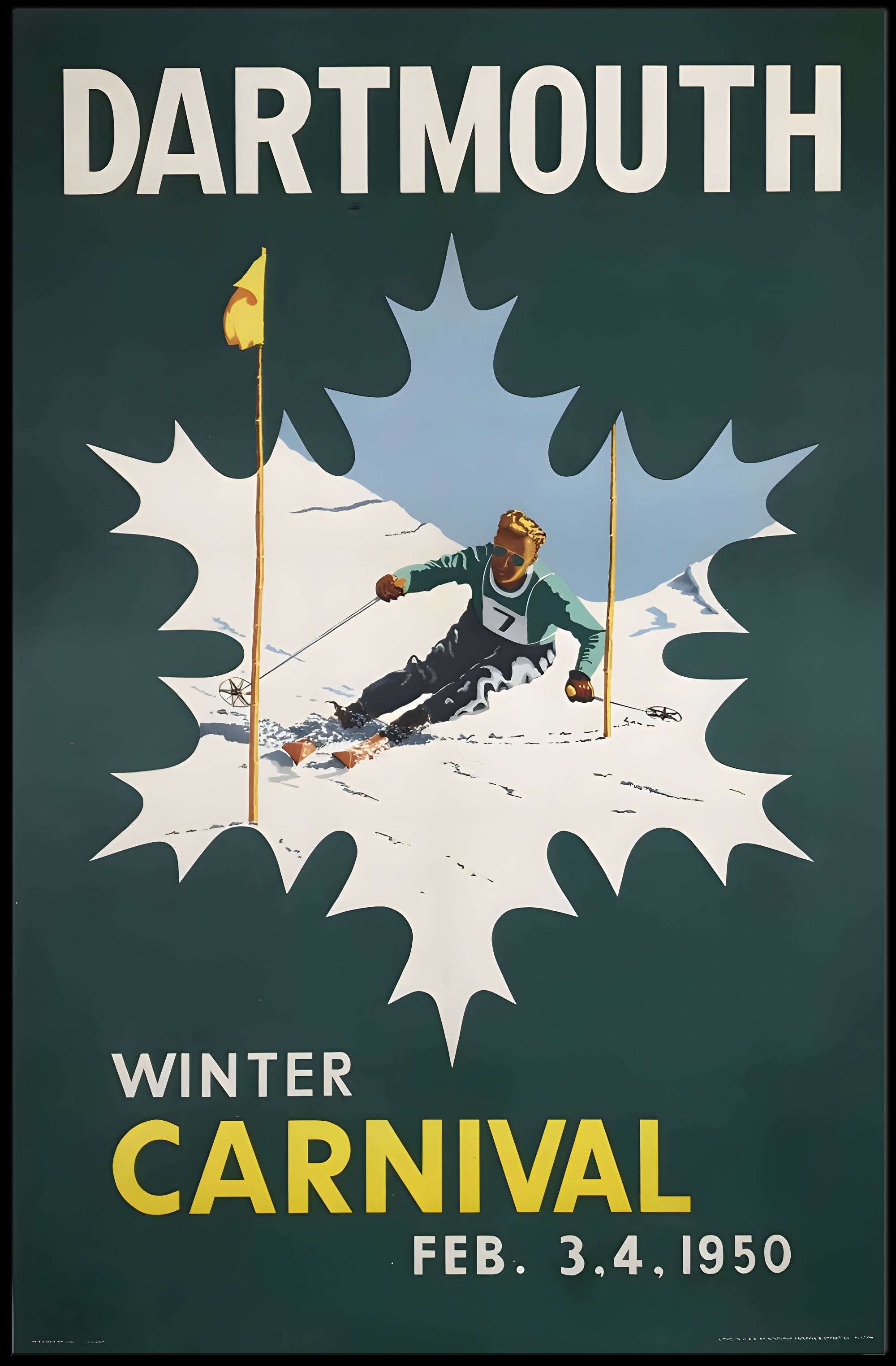 Dartmouth Winter Carnival 1950 Vintage Sports Poster PosterGoat