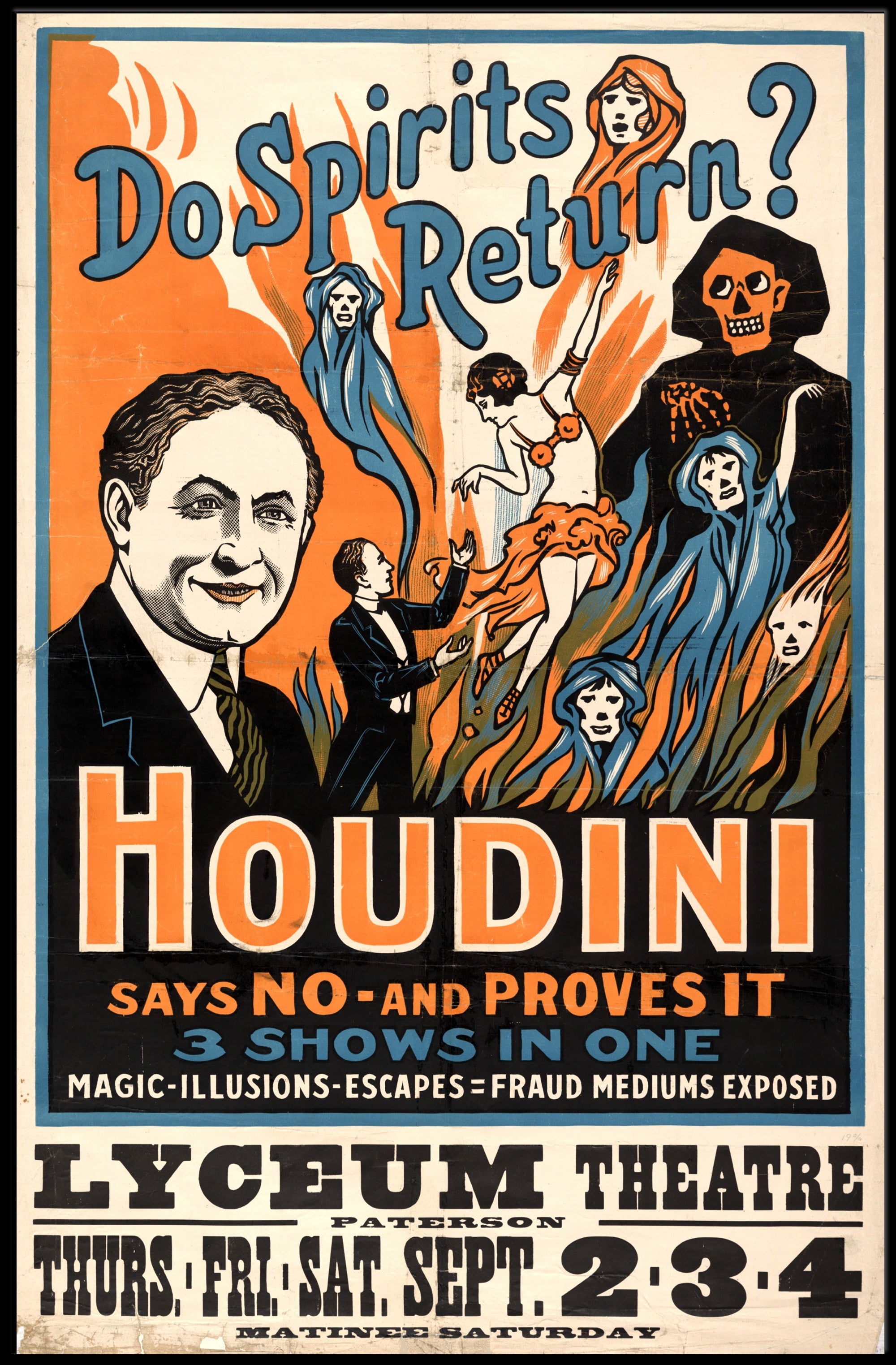 Houdini Magic Illusion Show Vintage Cultural Poster