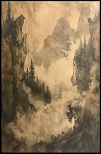 Misty Mountain Landscape Poster