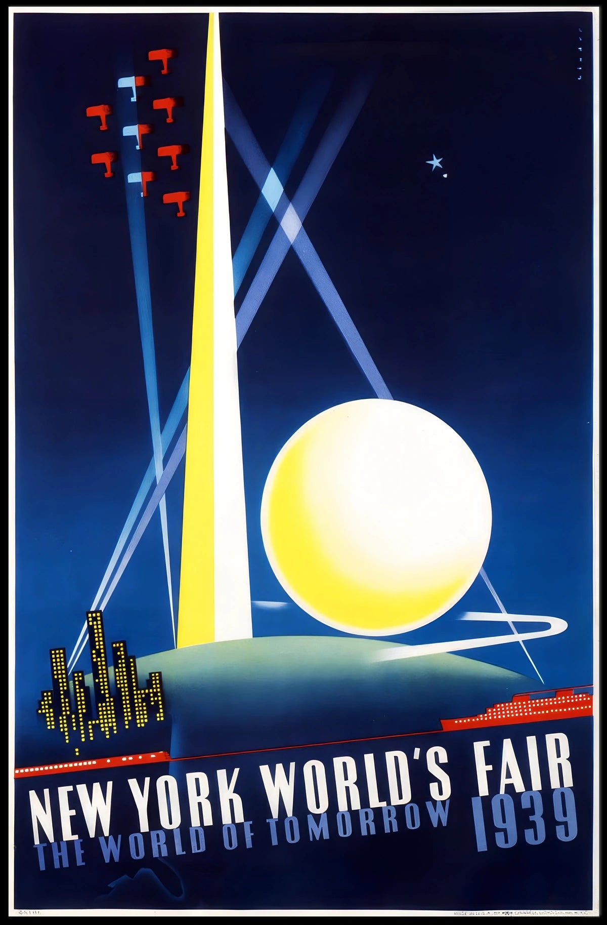 New York Worlds Fair Cityscape Poster Retro Wall Art