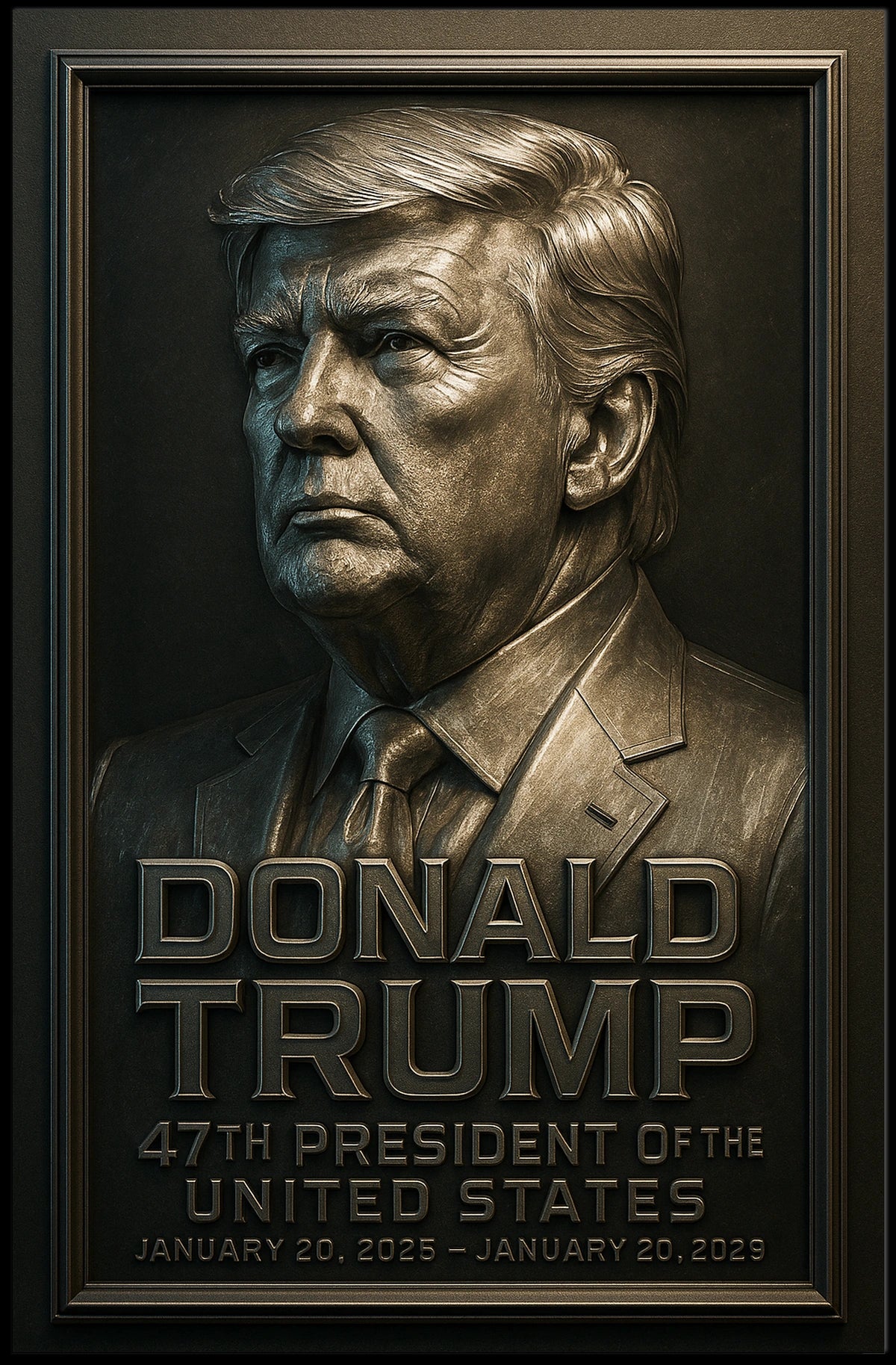 Donald Trump Minimalist Photography Realism Legacy Honor Patriotism Portrait Poster