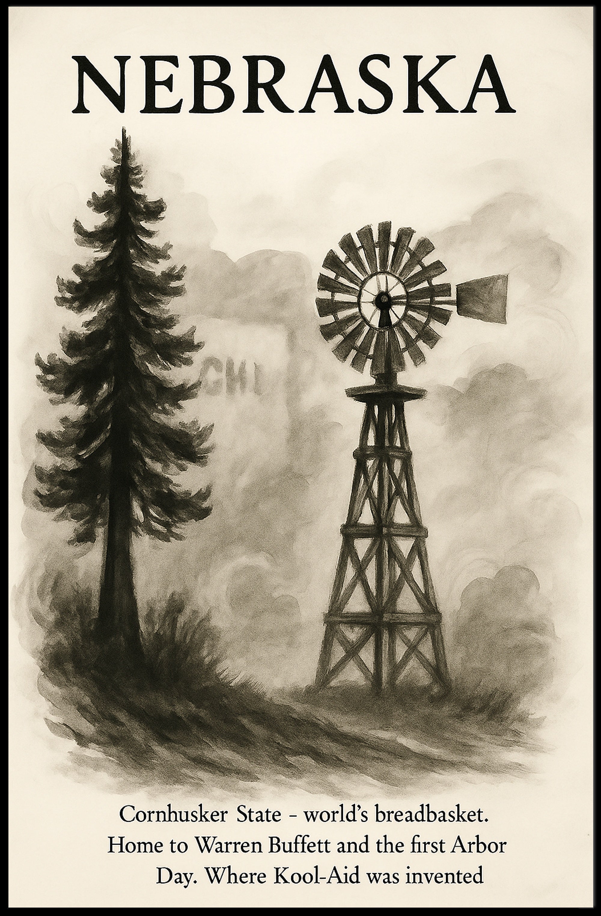 Nebraska The Cornhusker State Poster PosterGoat