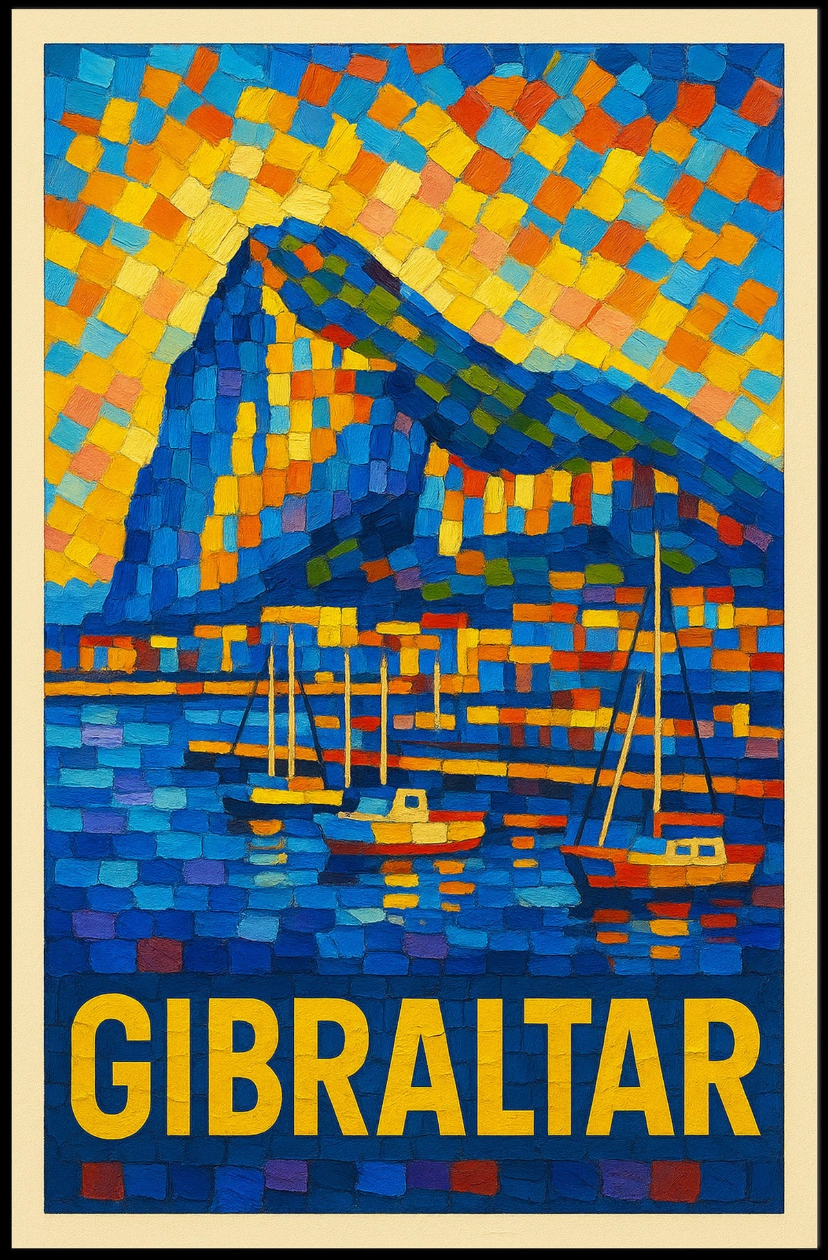 Gibraltar A Vibrant Mosaic Poster