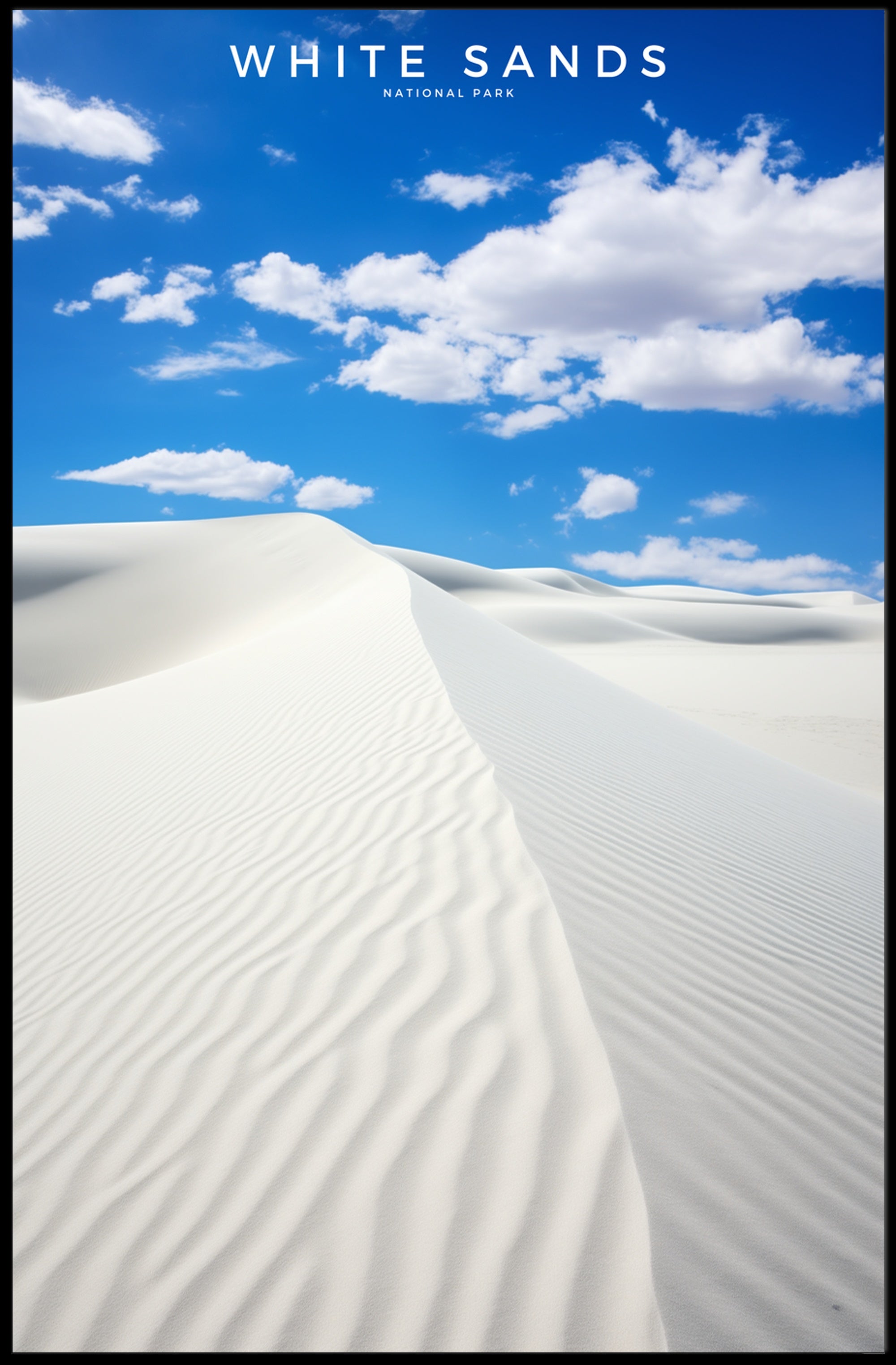 White Sands Travel Poster Minimalist Desert Print