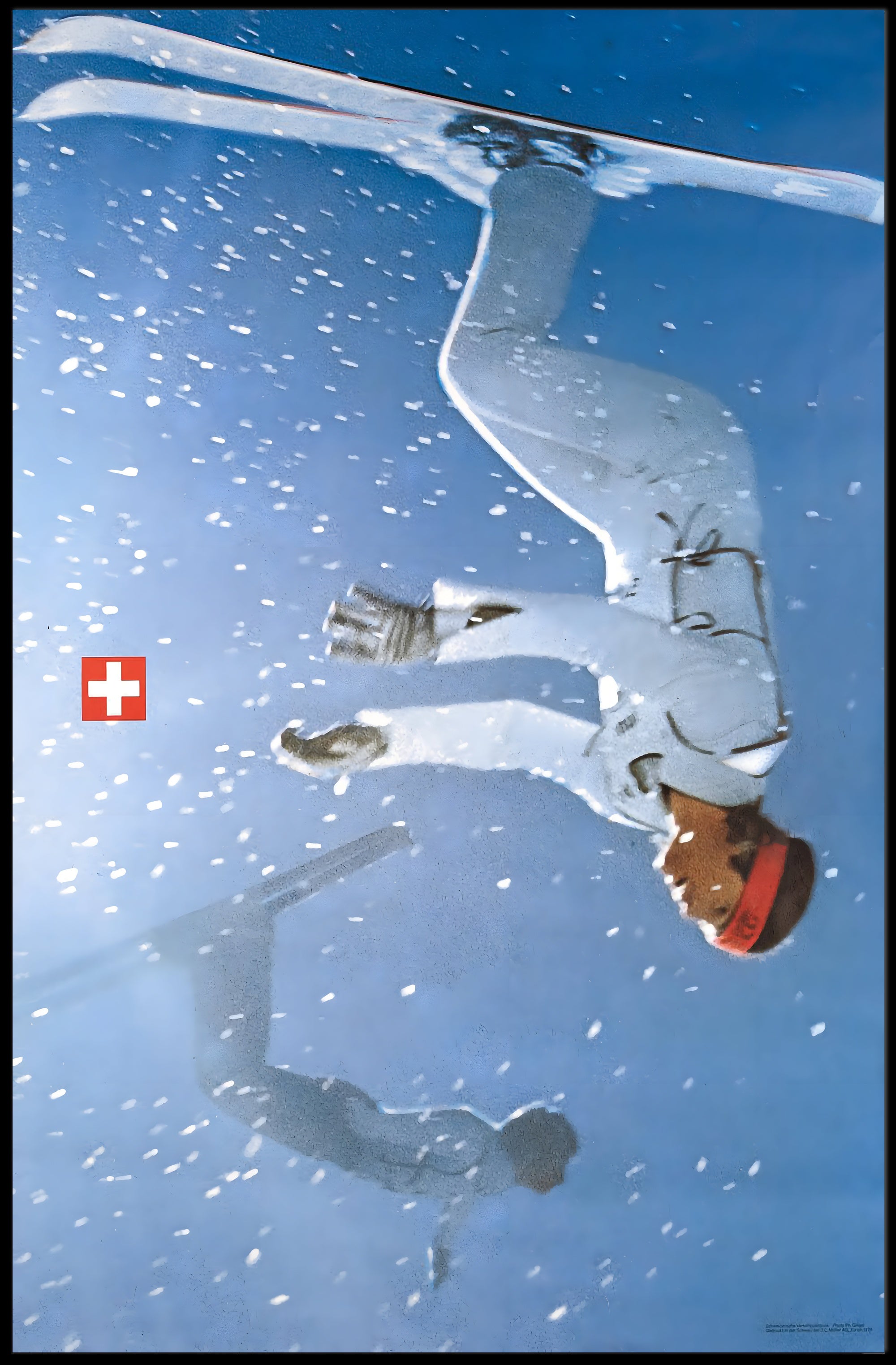 Upside Down Ski Adventure Poster PosterGoat