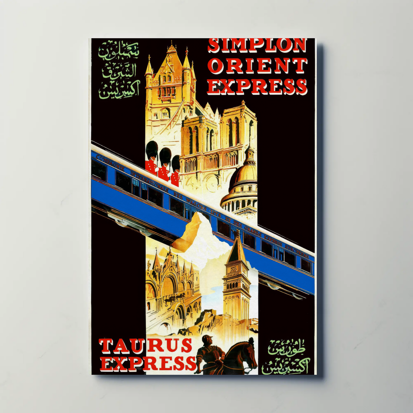 Simplon Orient Express Taurus Route Vintage Travel Poster