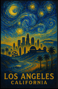 Starry Night Over Los Angeles Poster
