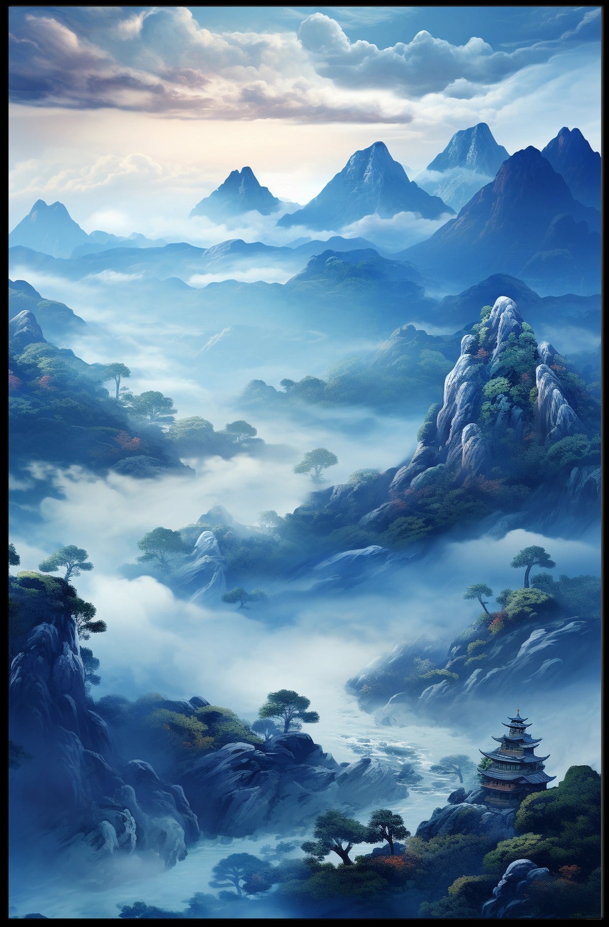 Mystical Mountain Landscape Poster