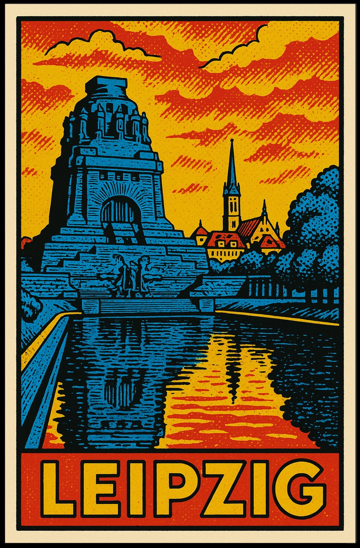 Leipzig Travel Poster