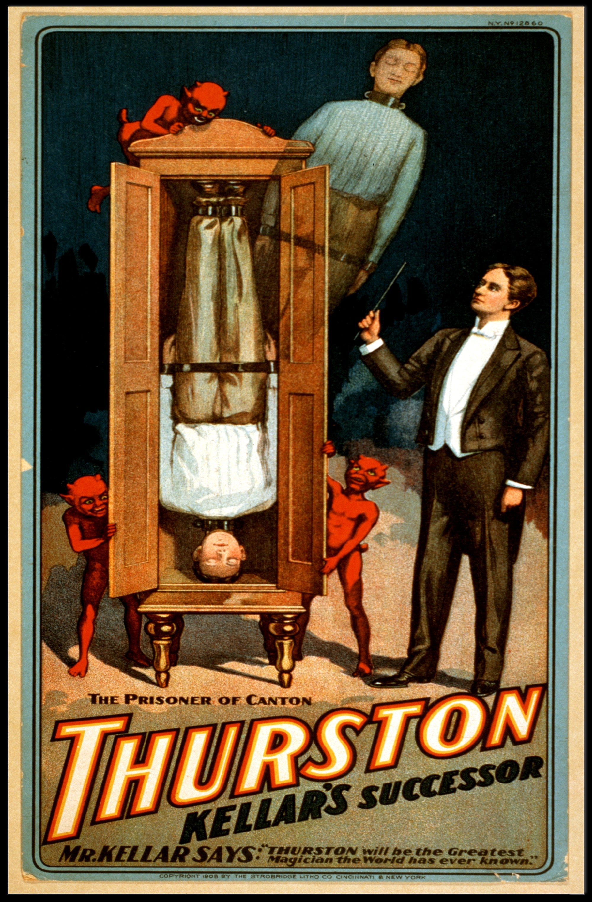 Thurston Magician Illusion Vintage Early 1900s Artistic Poster