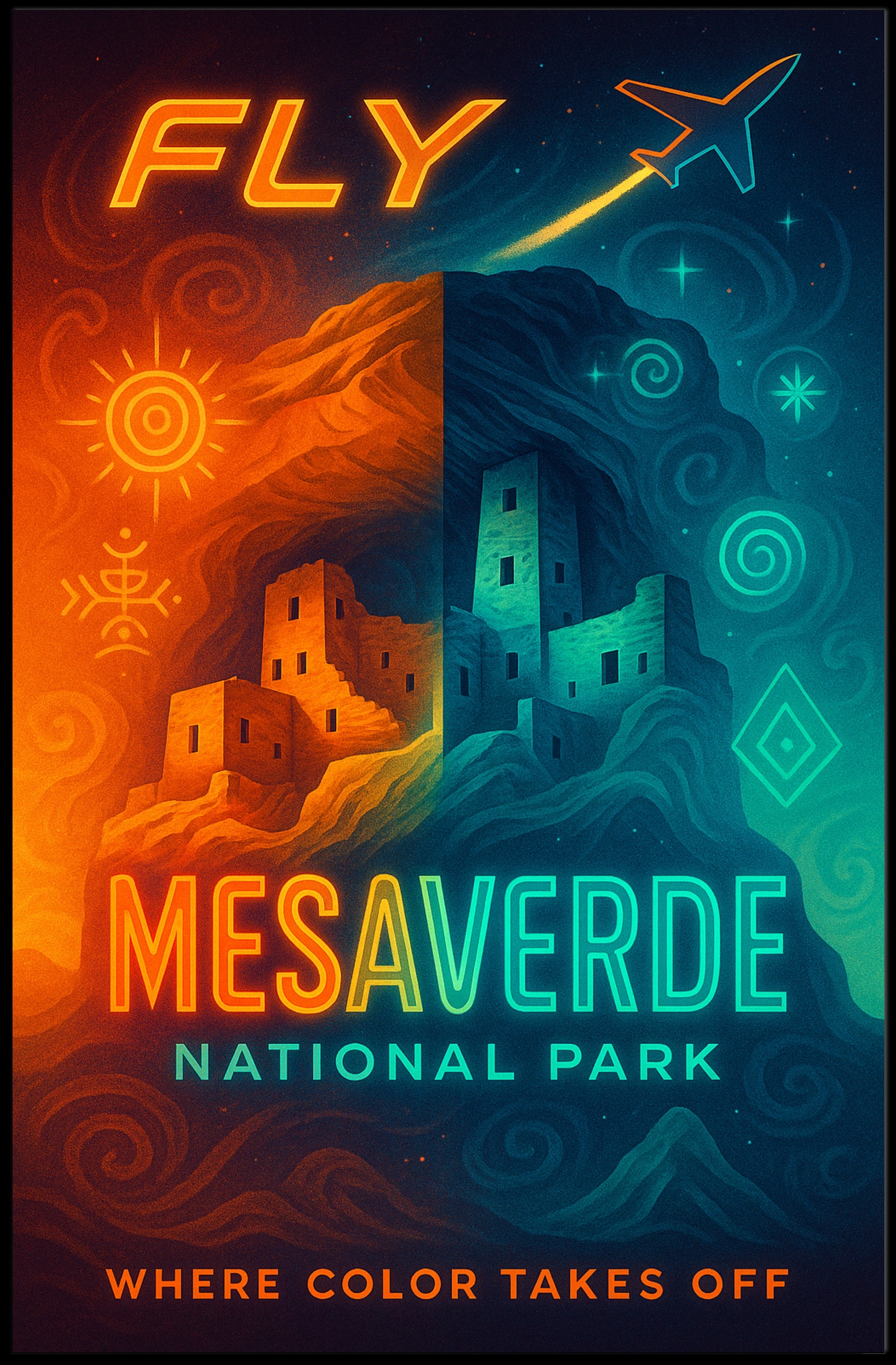 Fly to Mesa Verde National Park Poster