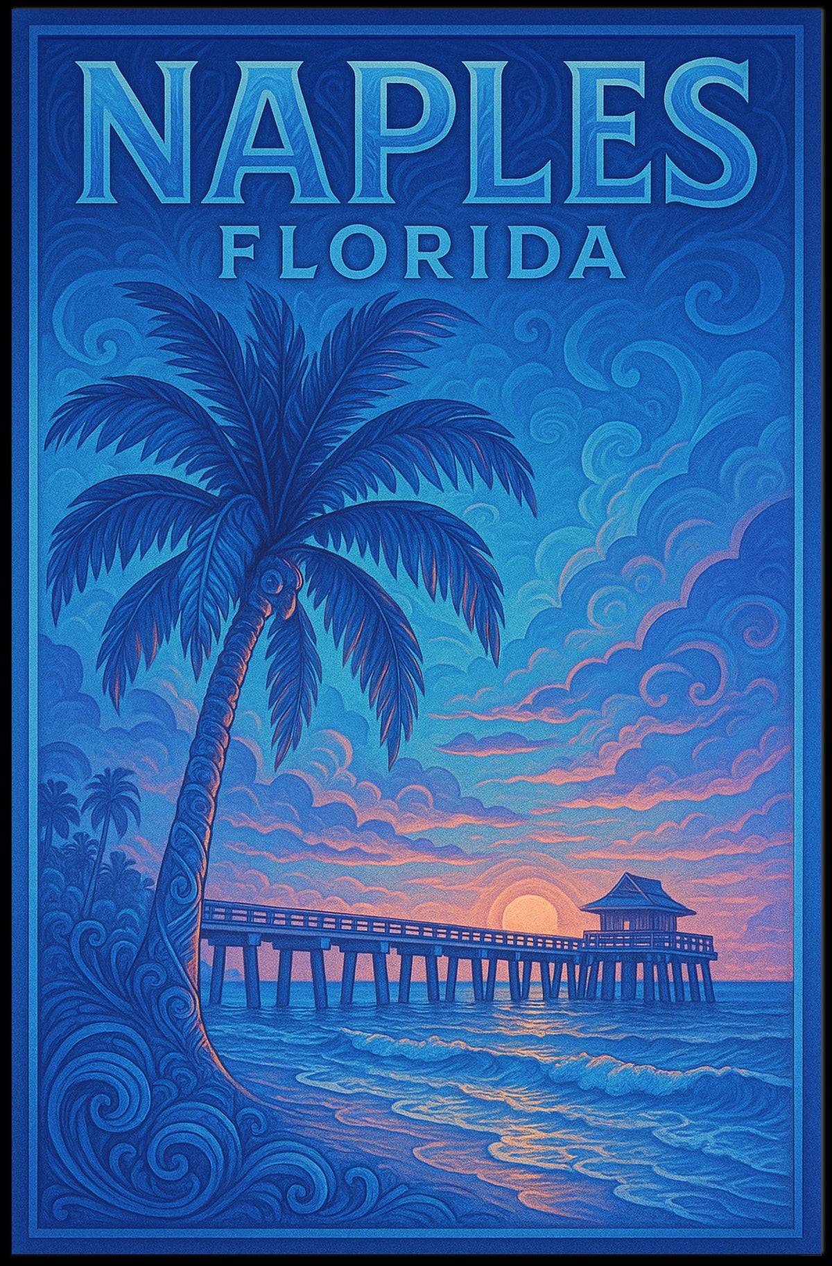 Naples Florida Sunset Serenity Poster Wall Art Print