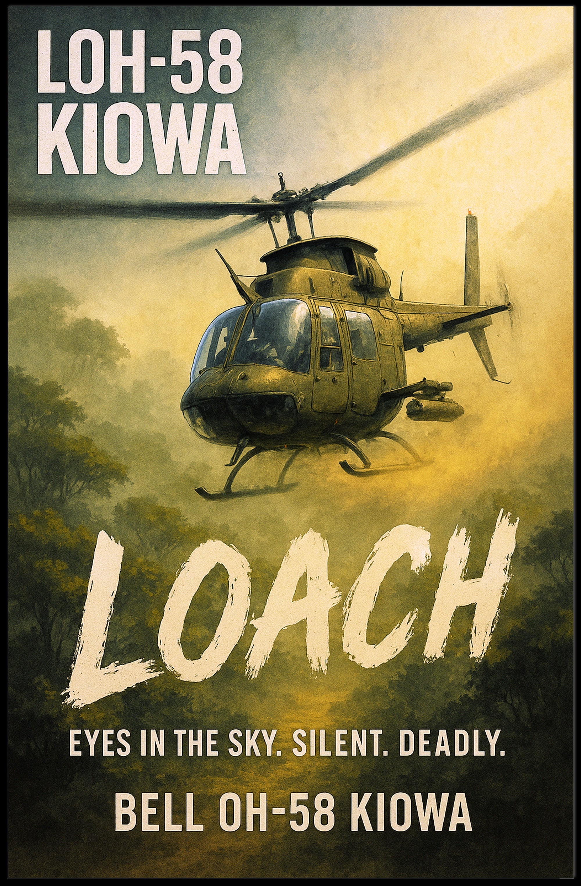 Bell OH-58 Kiowa Helicopter Poster PosterGoat