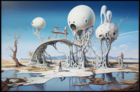 Surreal Structures on Stilts in Sci-Fi Poster