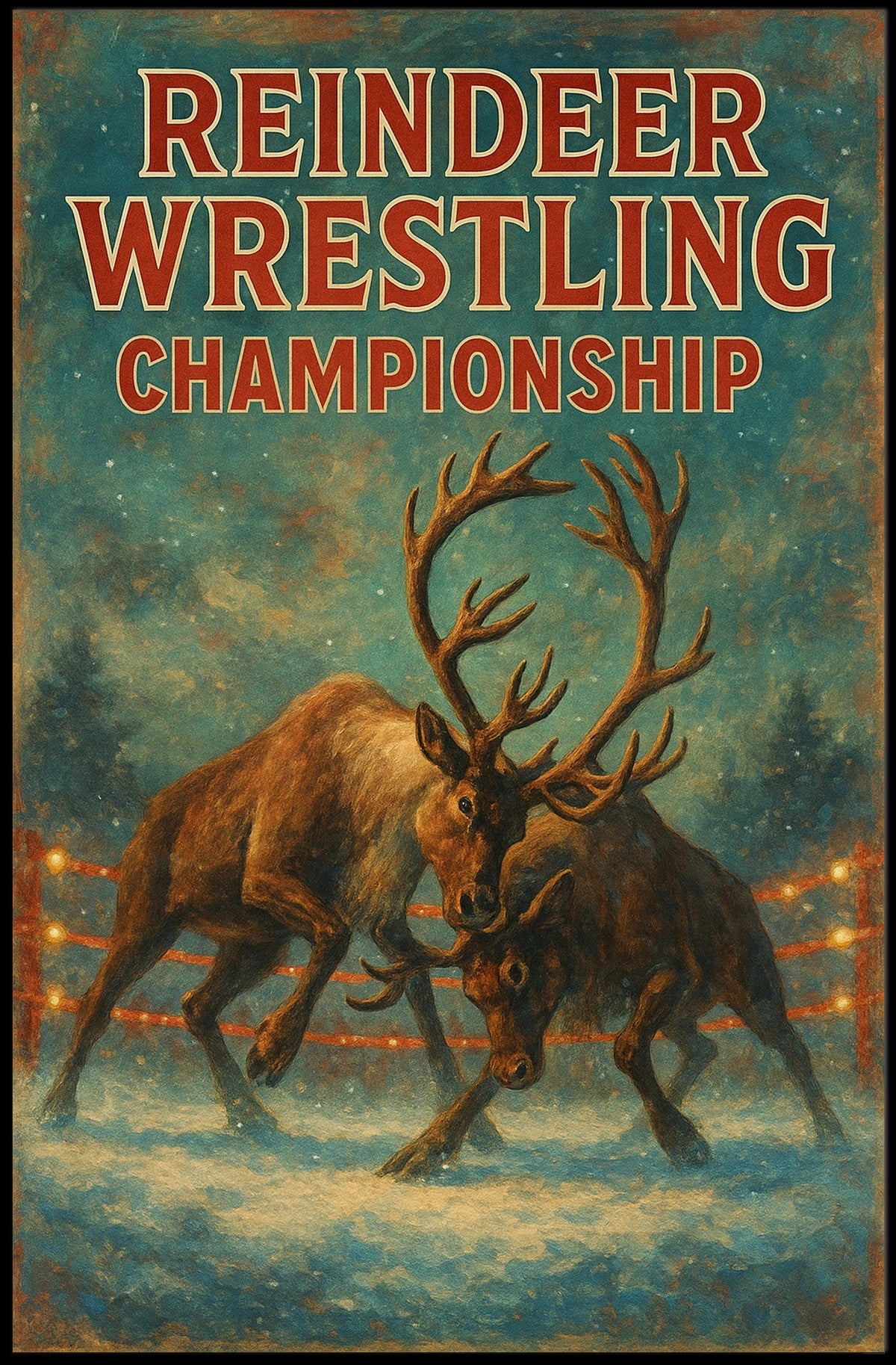 Reindeer Wrestling Championship Poster