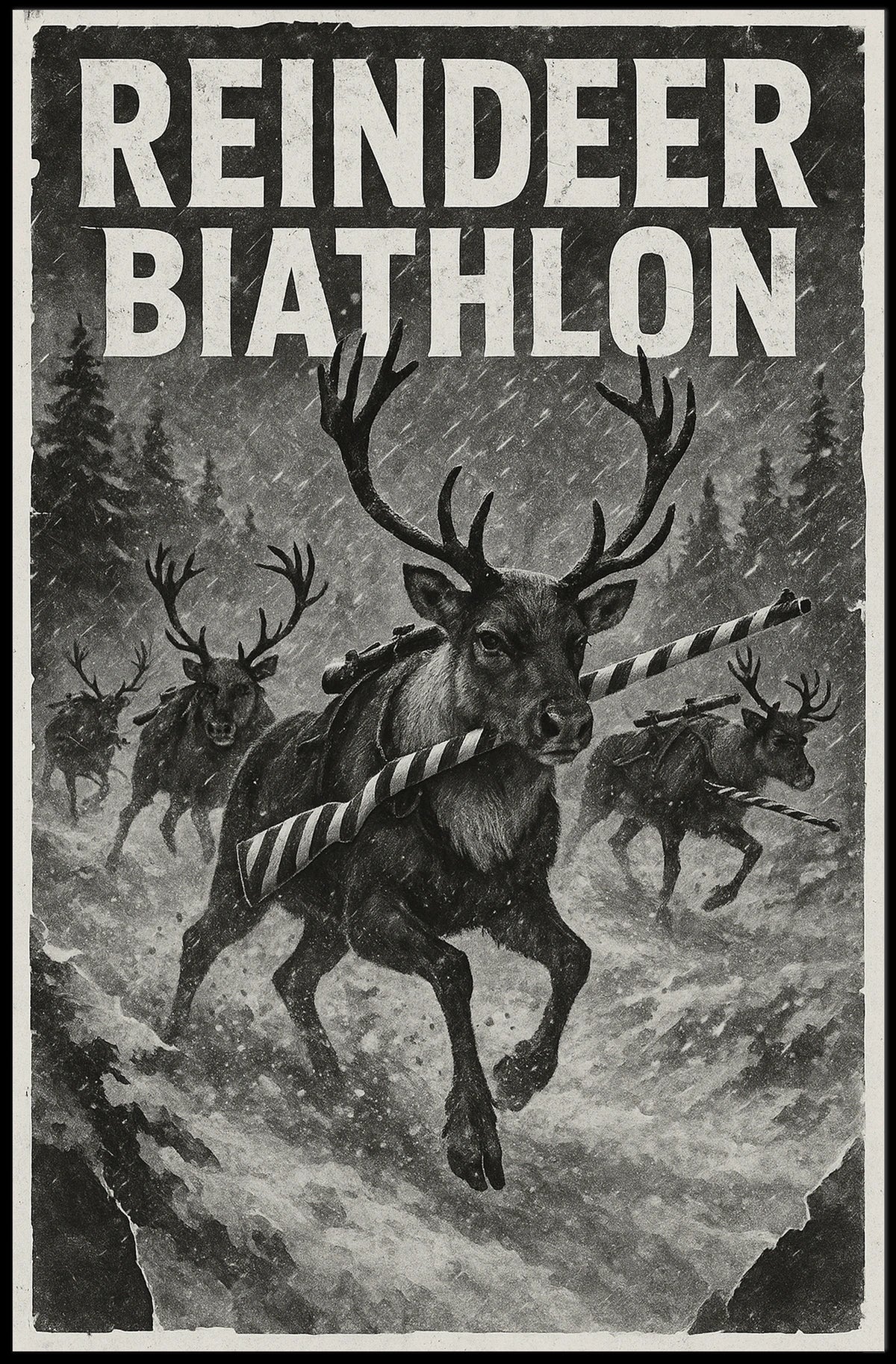 Reindeer Biathlon Poster