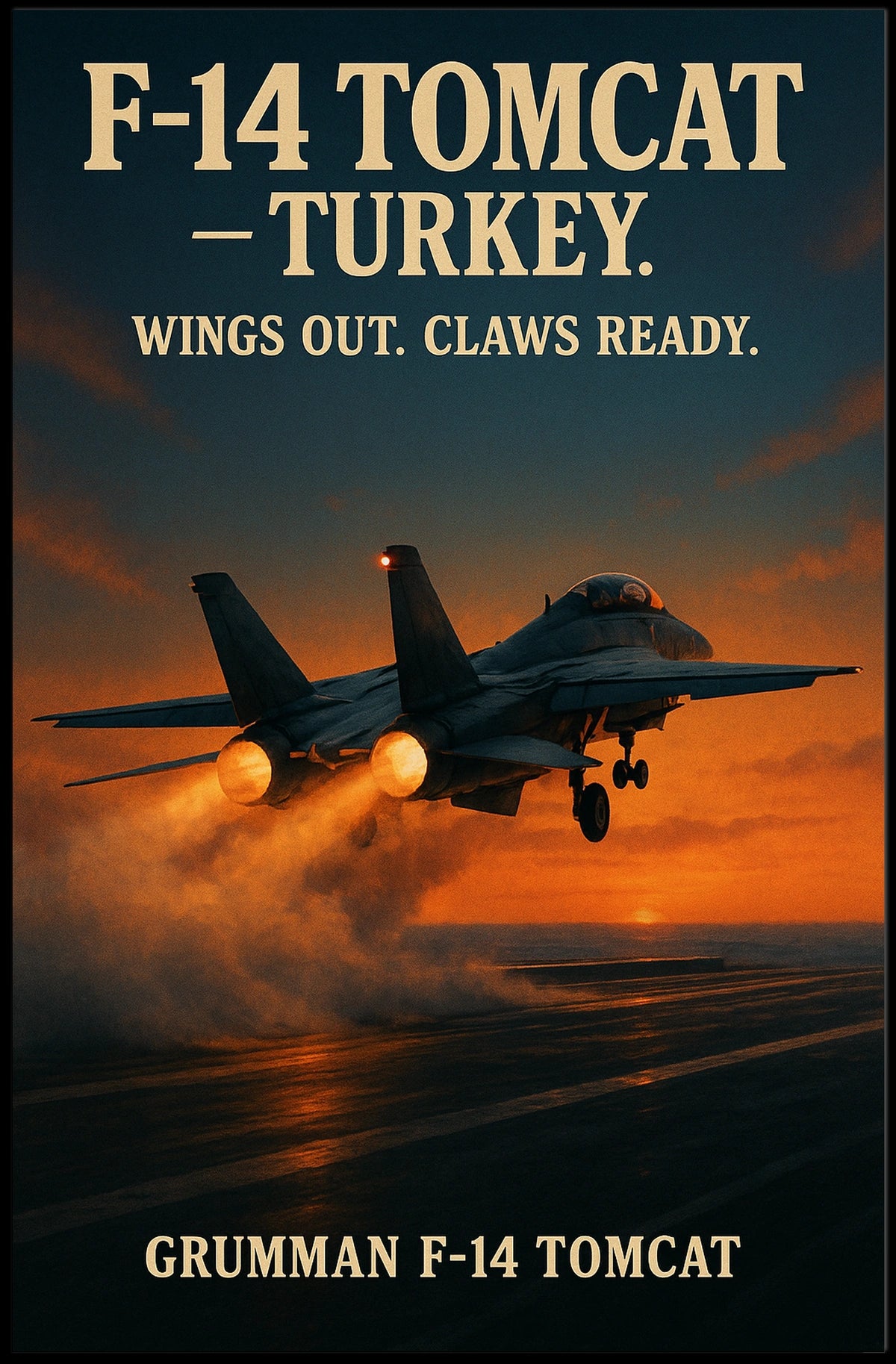 F-14 Tomcat Wings Out, Claws Ready Poster