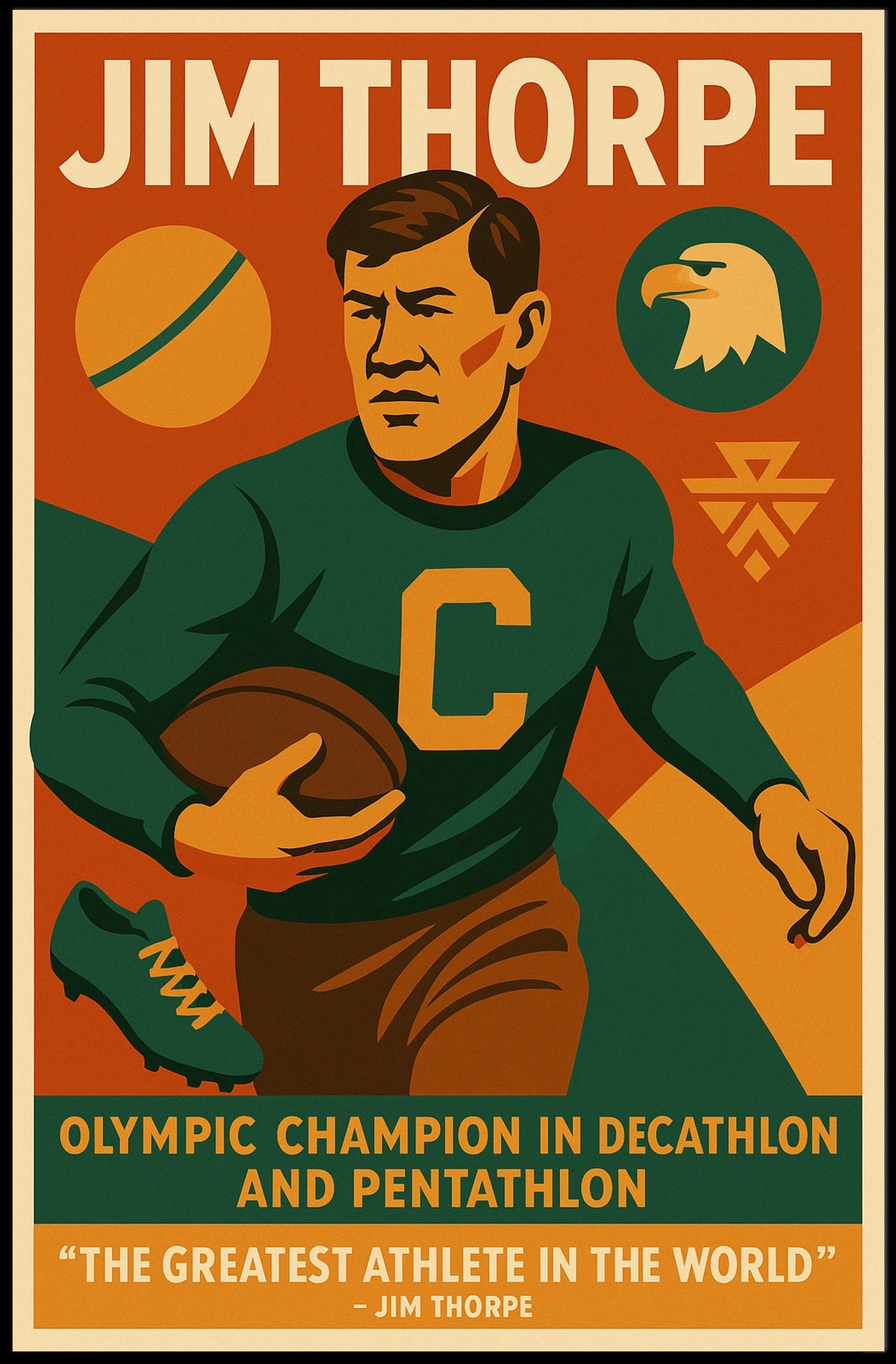 Celebrating Jim Thorpe Greatest Athlete Poster