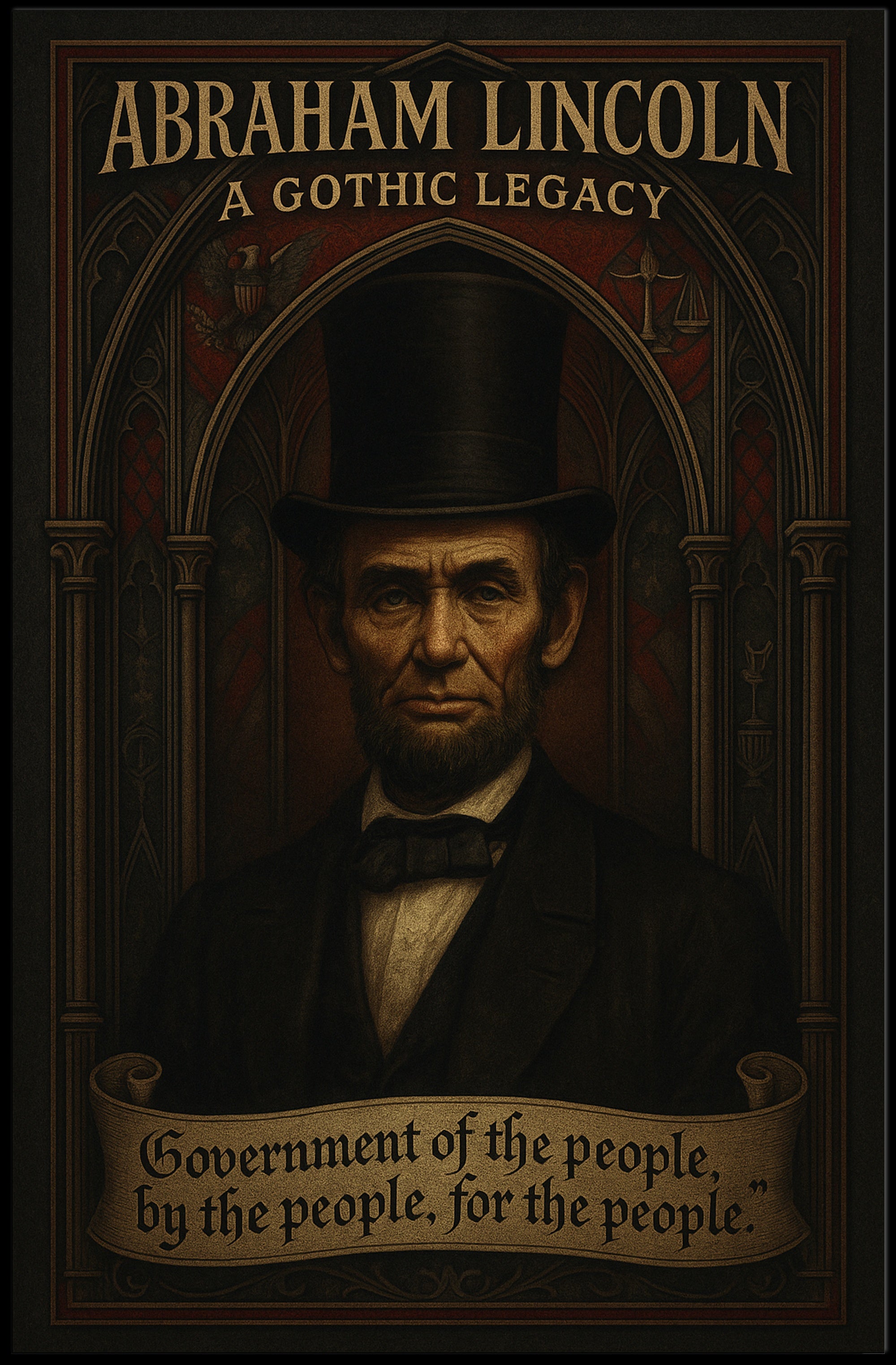 Abraham Lincoln Gothic Art Historical Presidential Poster PosterGoat
