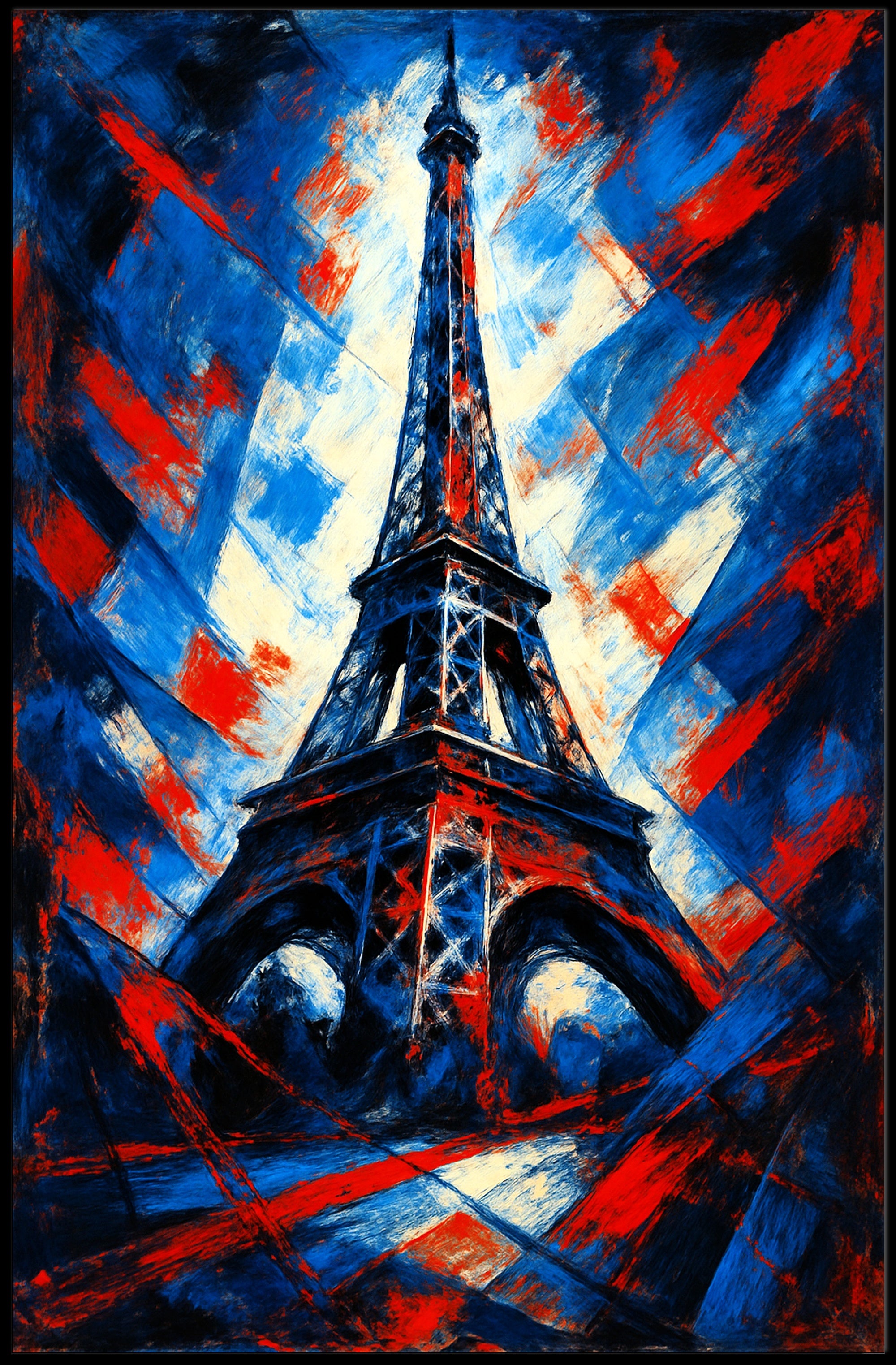 Eiffel Tower in Abstract Colors Poster PosterGoat