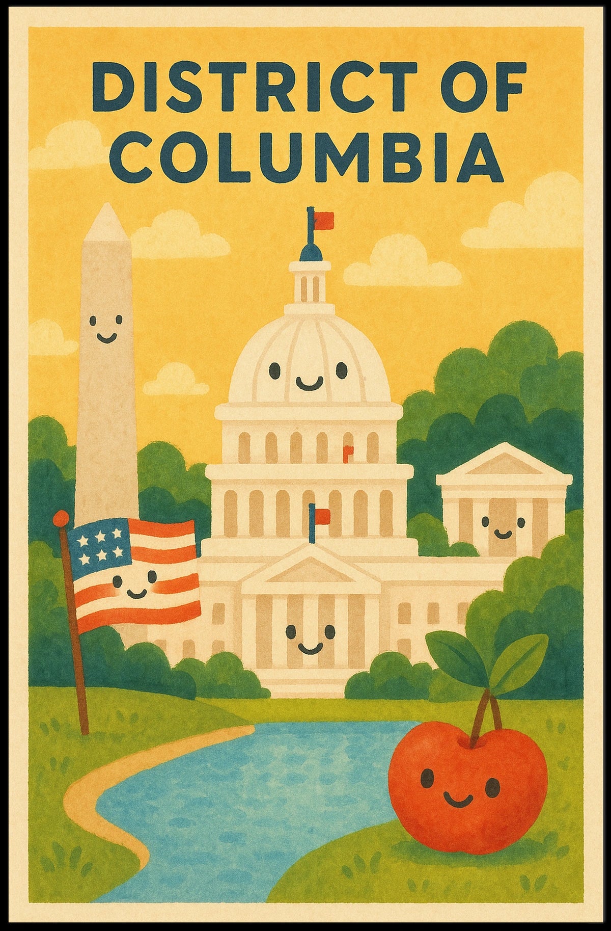 Whimsical Washington D.C Poster