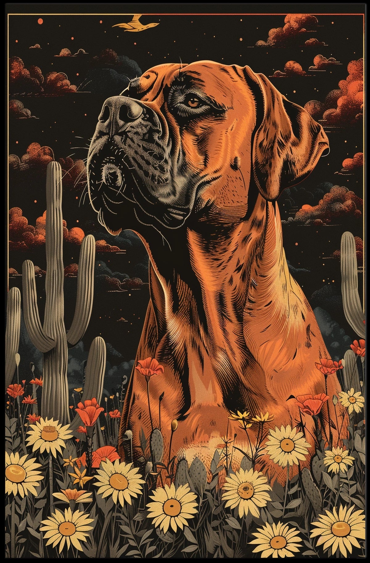 Majestic Canine In The Desert Poster