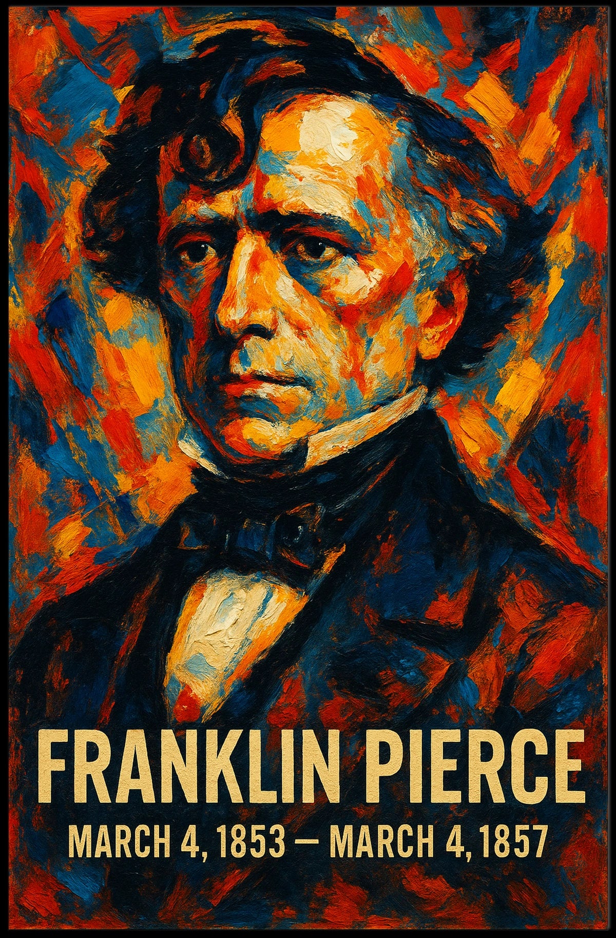 Franklin Pierce 14th President of the United States Glitch Hop Art Poster