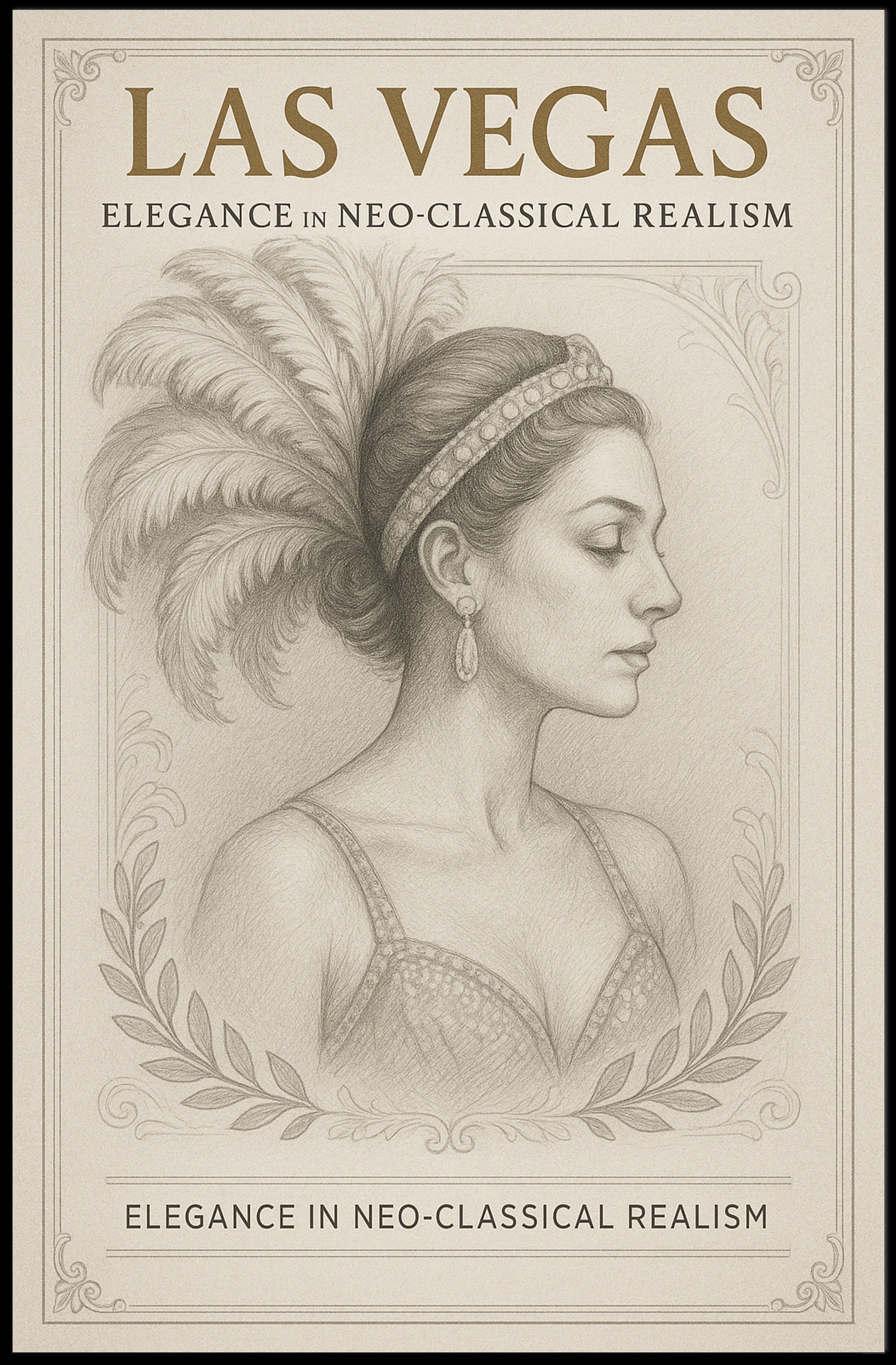Las Vegas Showgirl Elegance in Neo-Classical Realism Poster